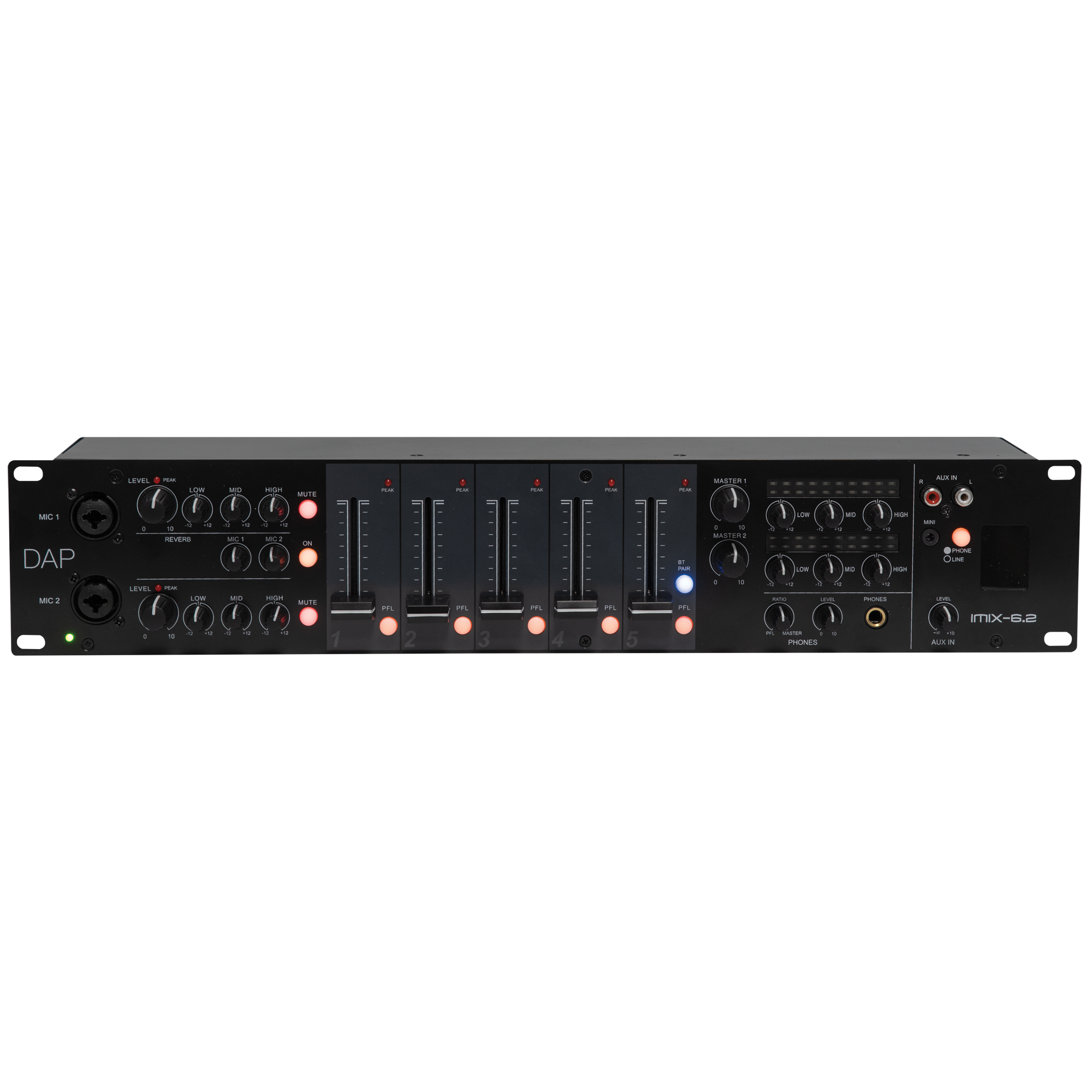 Dap IMIX-6.2 Mixer BT da installazione a 7 canali 2U