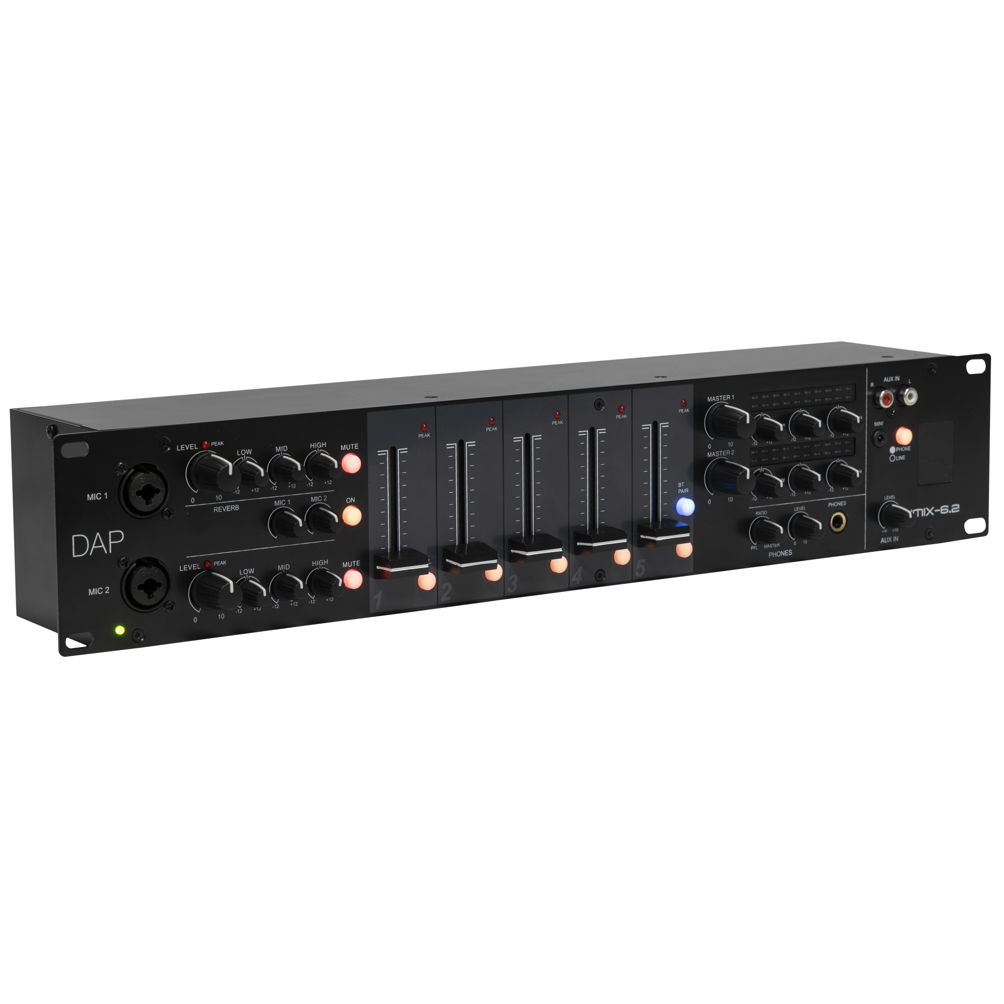 Dap IMIX-6.2 Mixer BT da installazione a 7 canali 2U