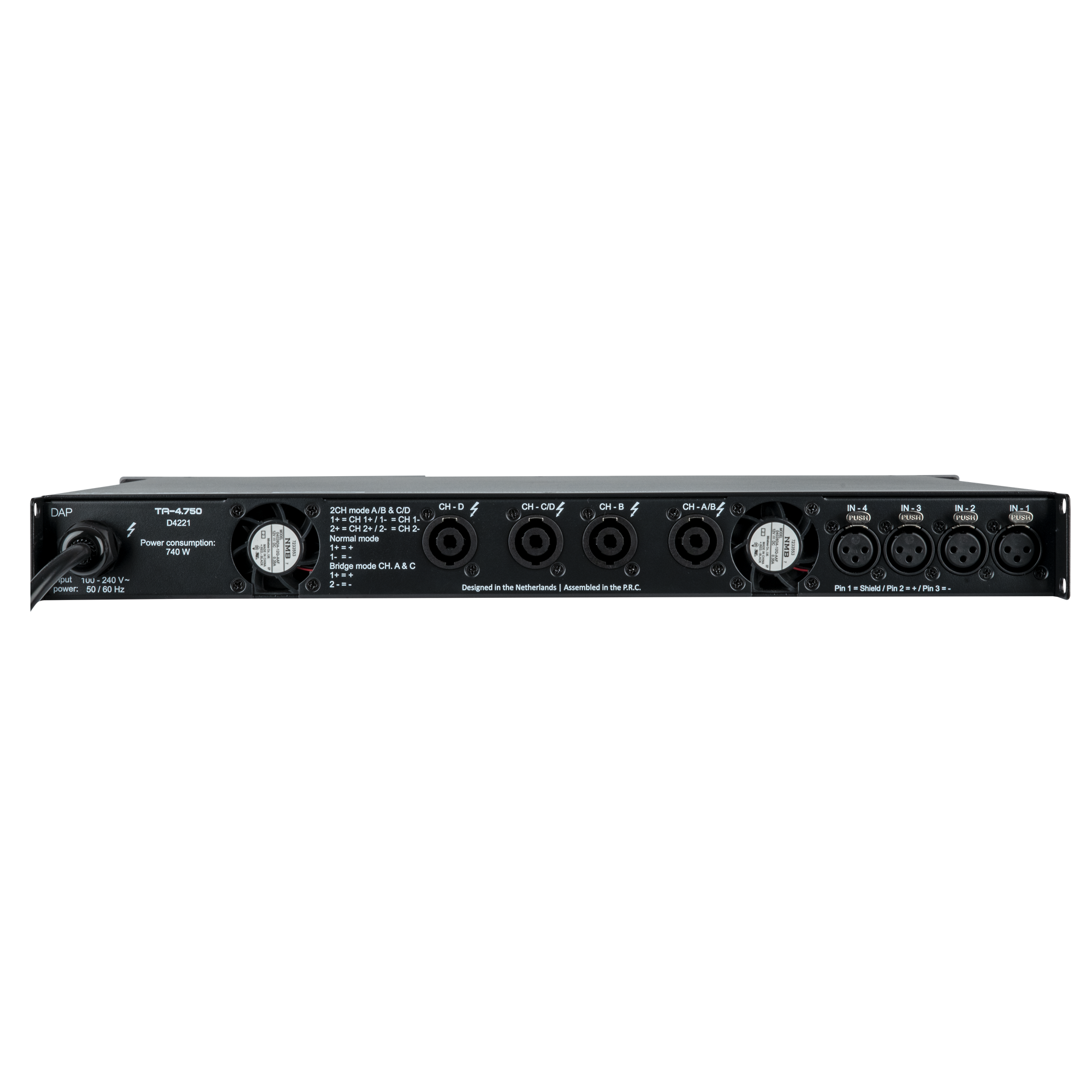 Dap TA-4.750 Amplificatore touring 4 canali con DSP (4x 750 W)