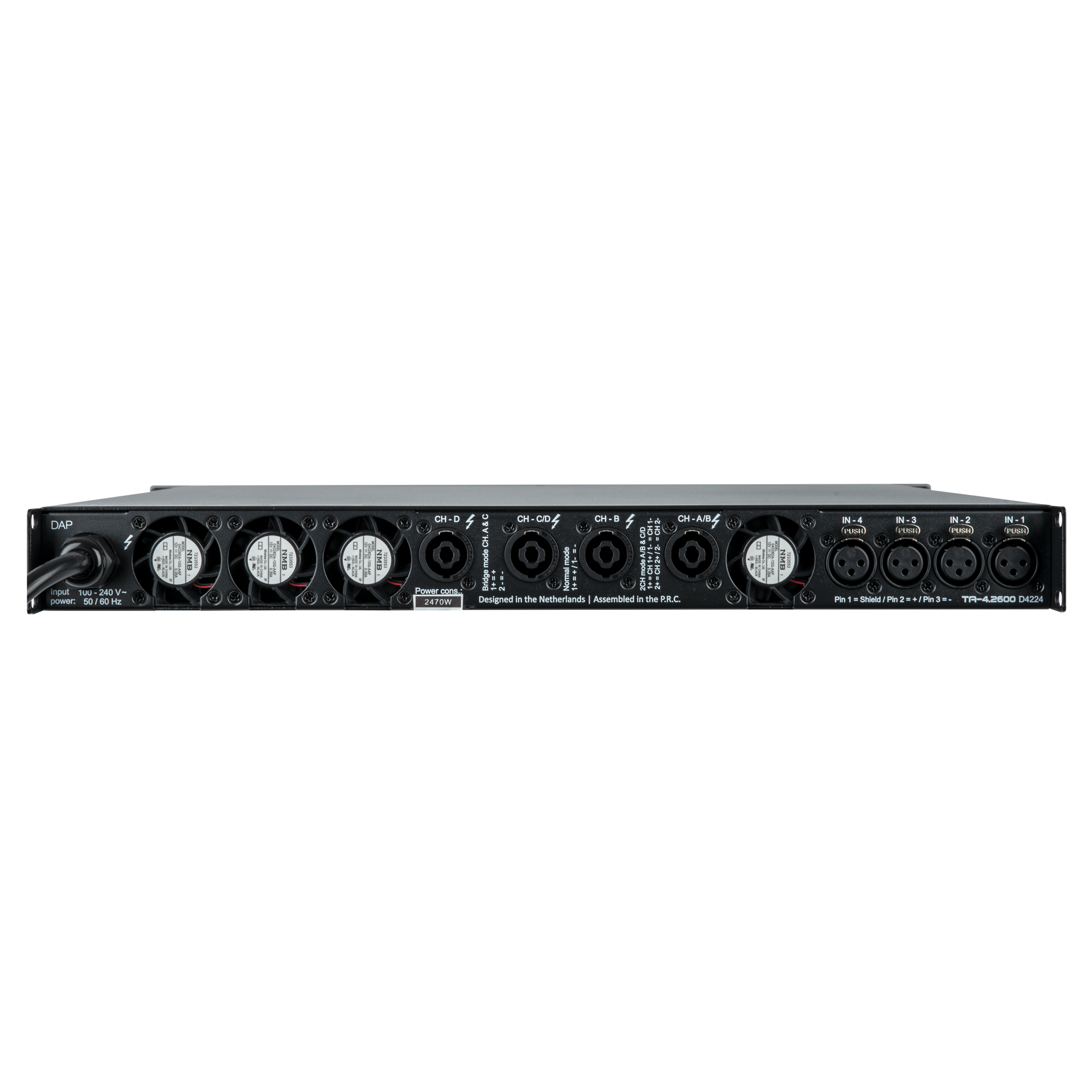 Dap TA-4.2600 Amplificatore touring 4 canali con DSP (4x 2600 W)