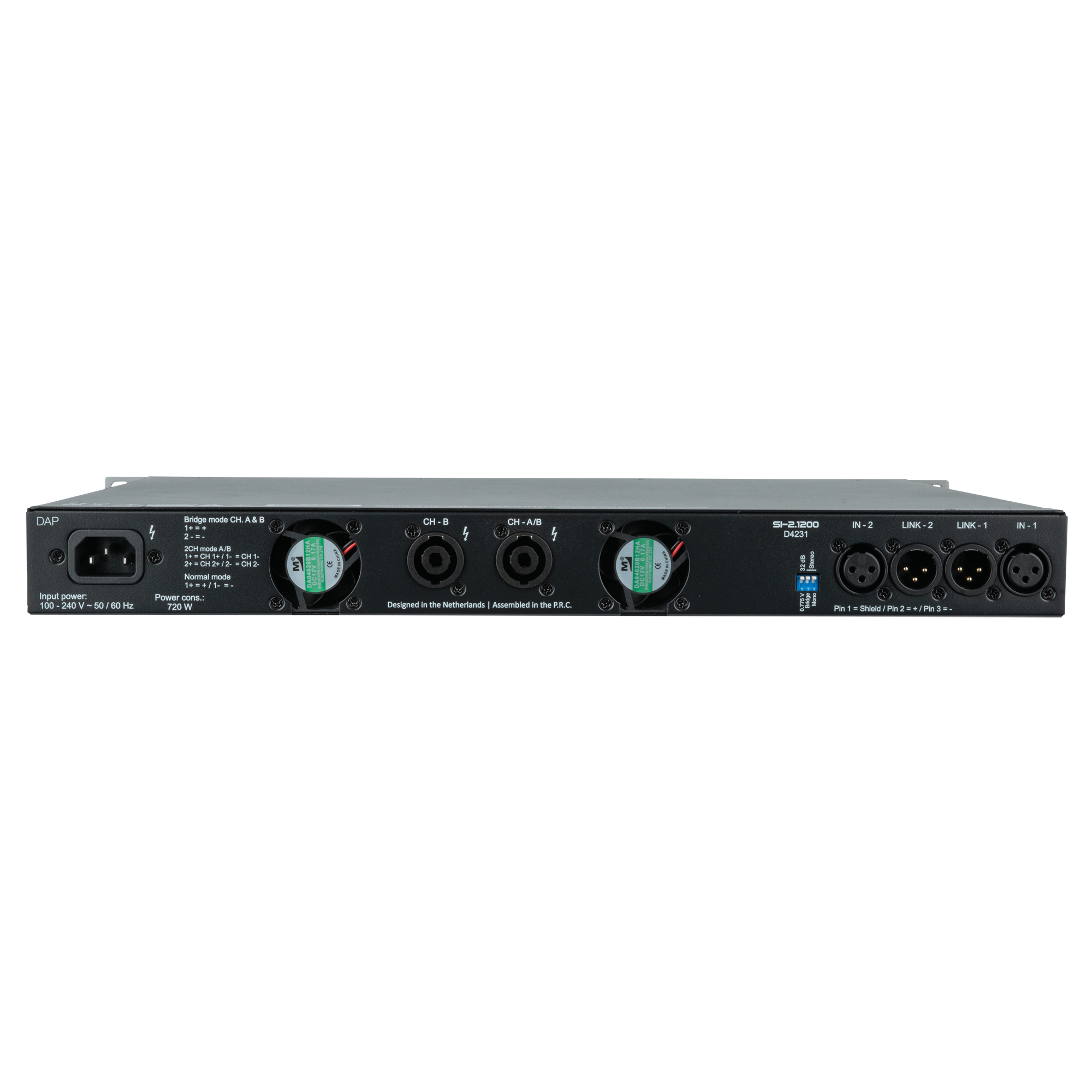 Dap SI-2.1200 Amplificatore installazione 2 canali (2x 1200 W)