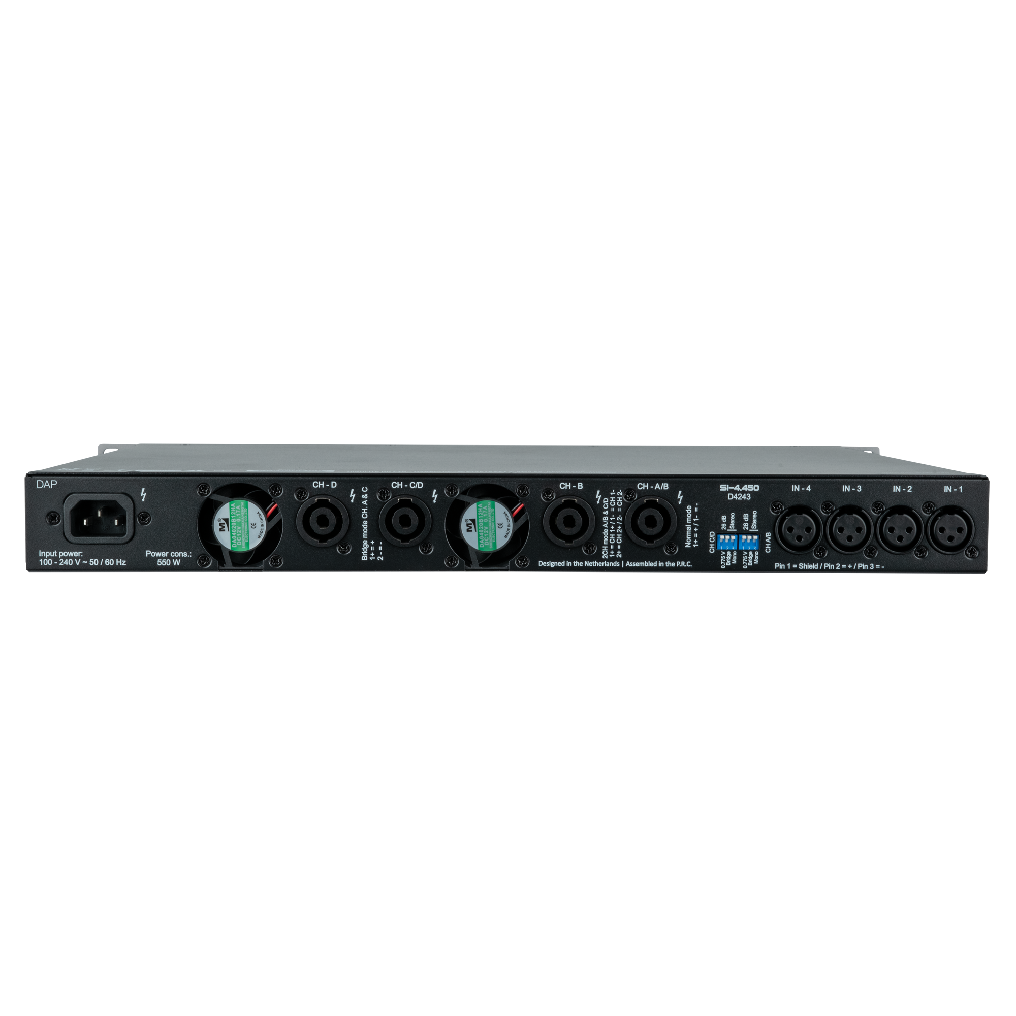 Dap SI-4.450 Amplificatore installazione 4 canali (4x 450 W)