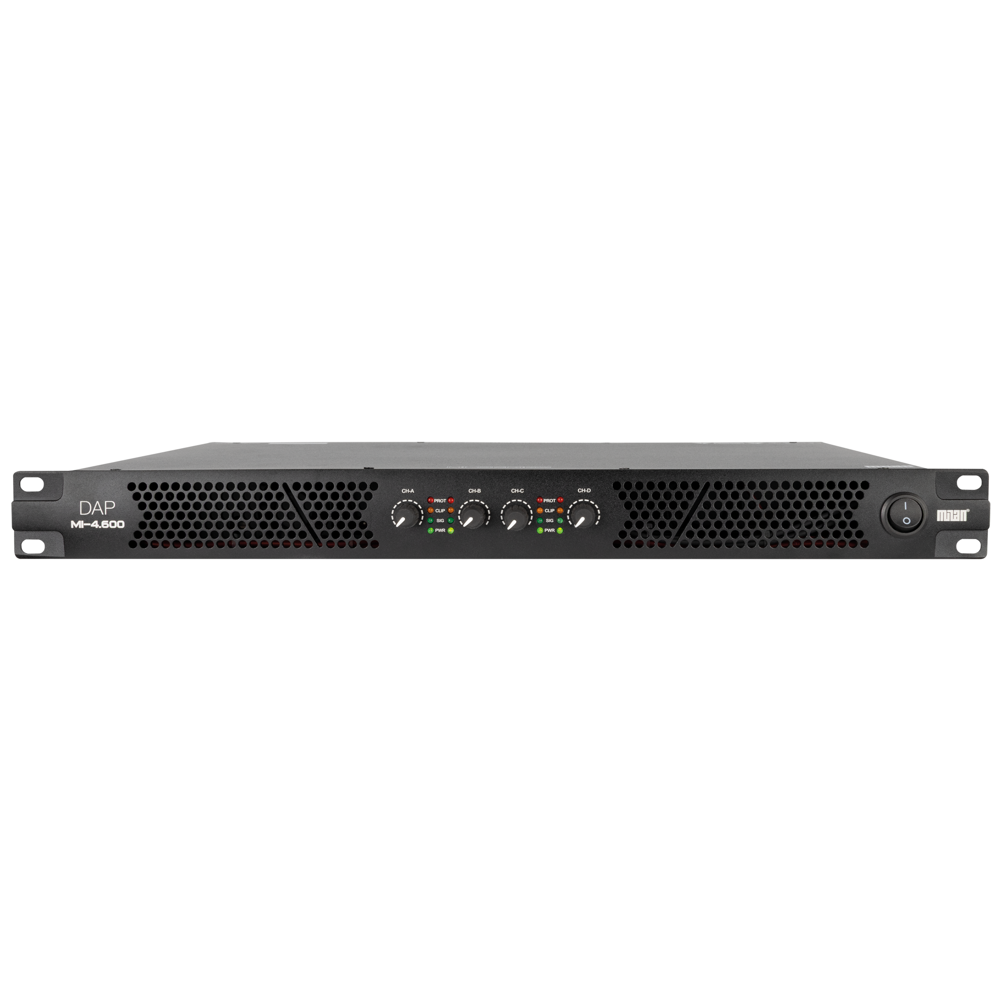 Dap MI-4.600 Amplificatore da installazione a 4 canali con DSP e Milan (4x 600 W)