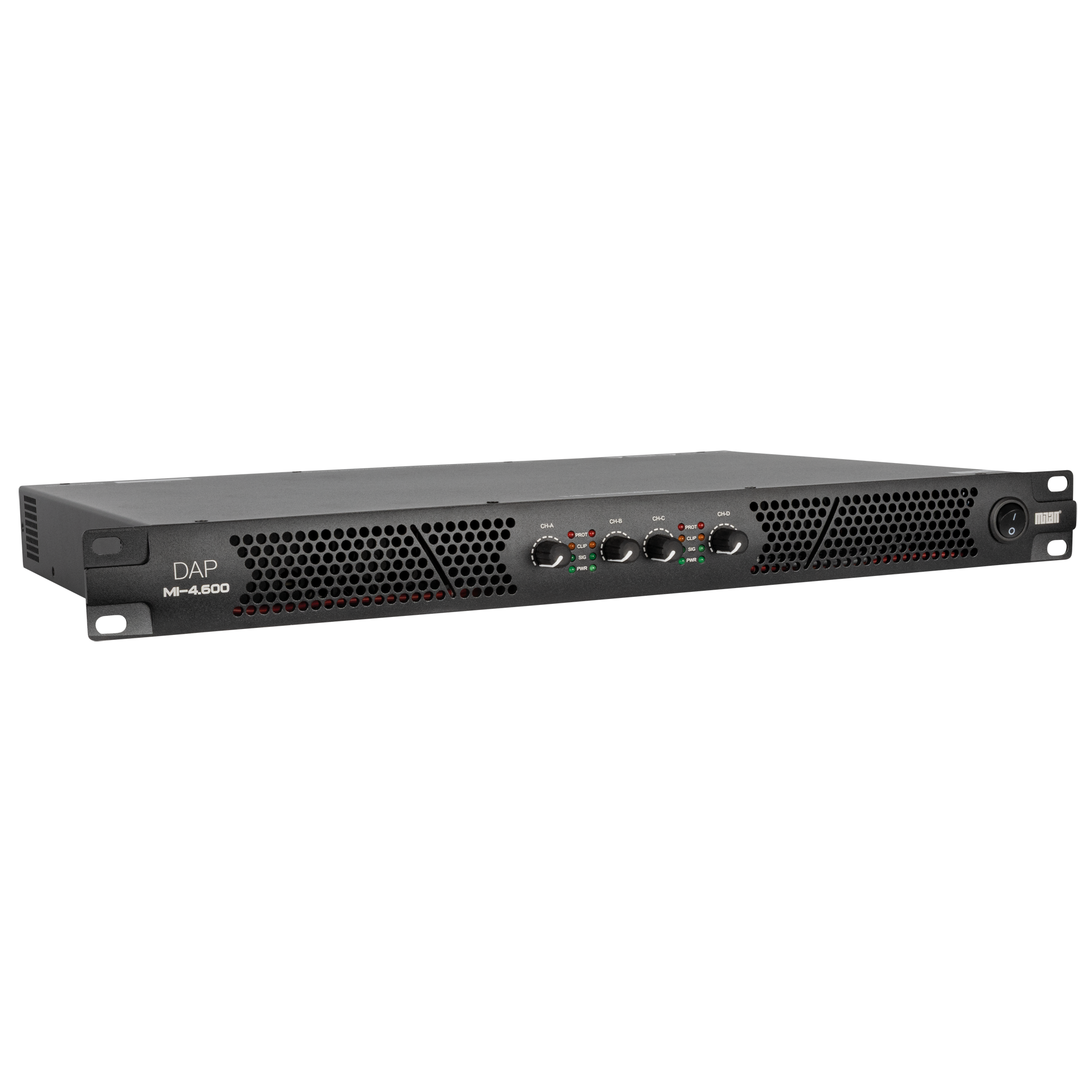 Dap MI-4.600 Amplificatore da installazione a 4 canali con DSP e Milan (4x 600 W)