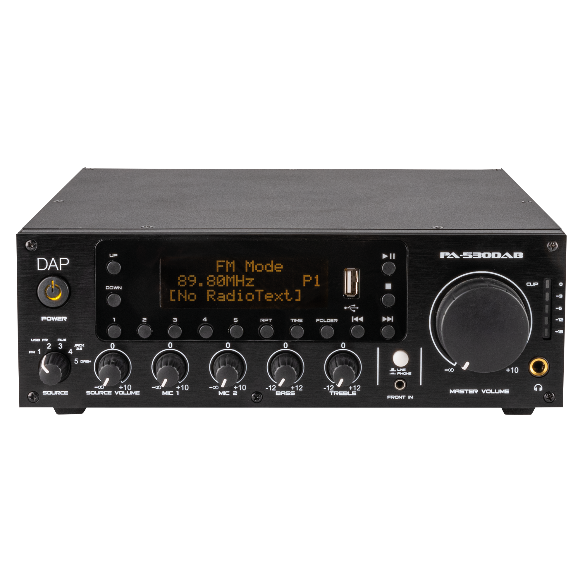 Dap PA-530DAB 30 W 100 V amplificatore mixer a 1 zona con sintonizzatore e lettore multimediale