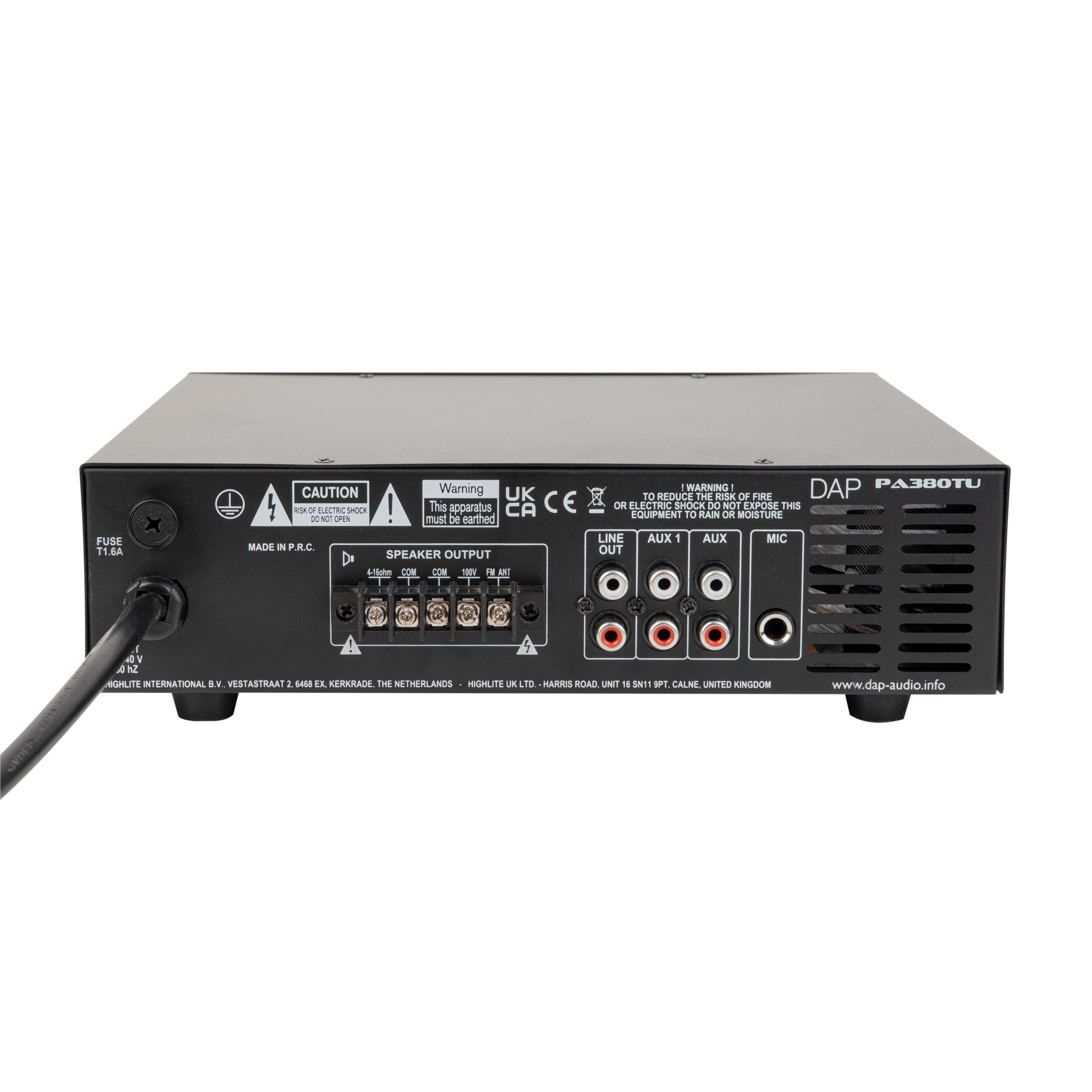 Dap PA-380TU 80 W 100 V amplificatore mixer a 1 zona con sintonizzatore e lettore multimediale