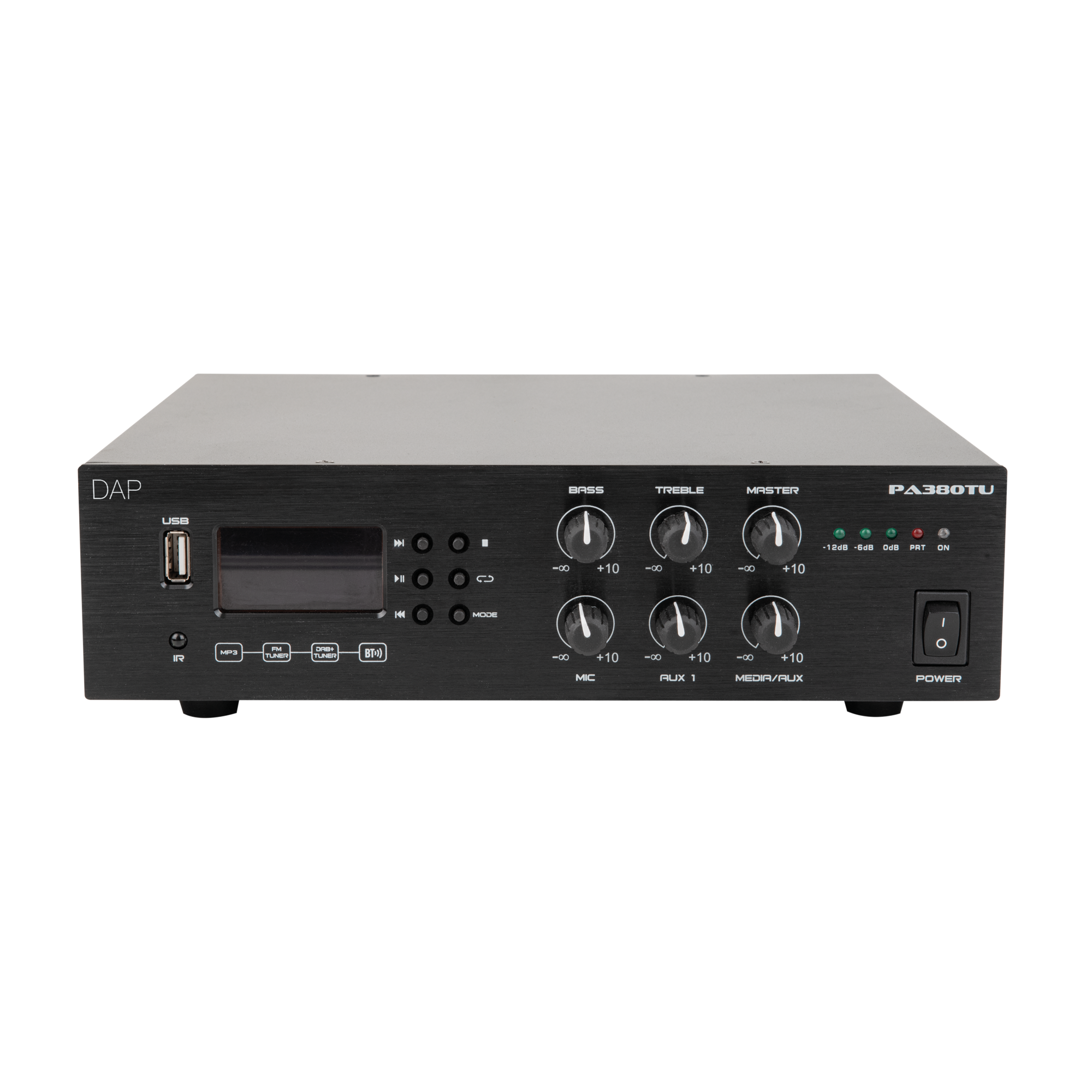 Dap PA-380TU 80 W 100 V amplificatore mixer a 1 zona con sintonizzatore e lettore multimediale