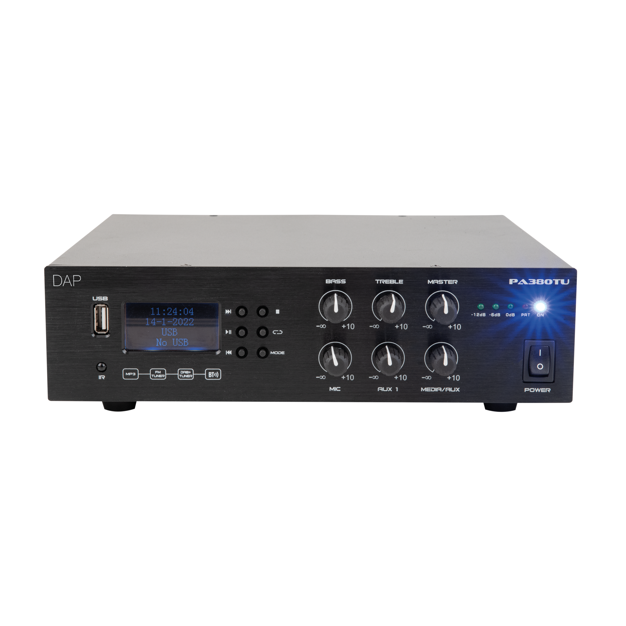 Dap PA-380TU 80 W 100 V amplificatore mixer a 1 zona con sintonizzatore e lettore multimediale