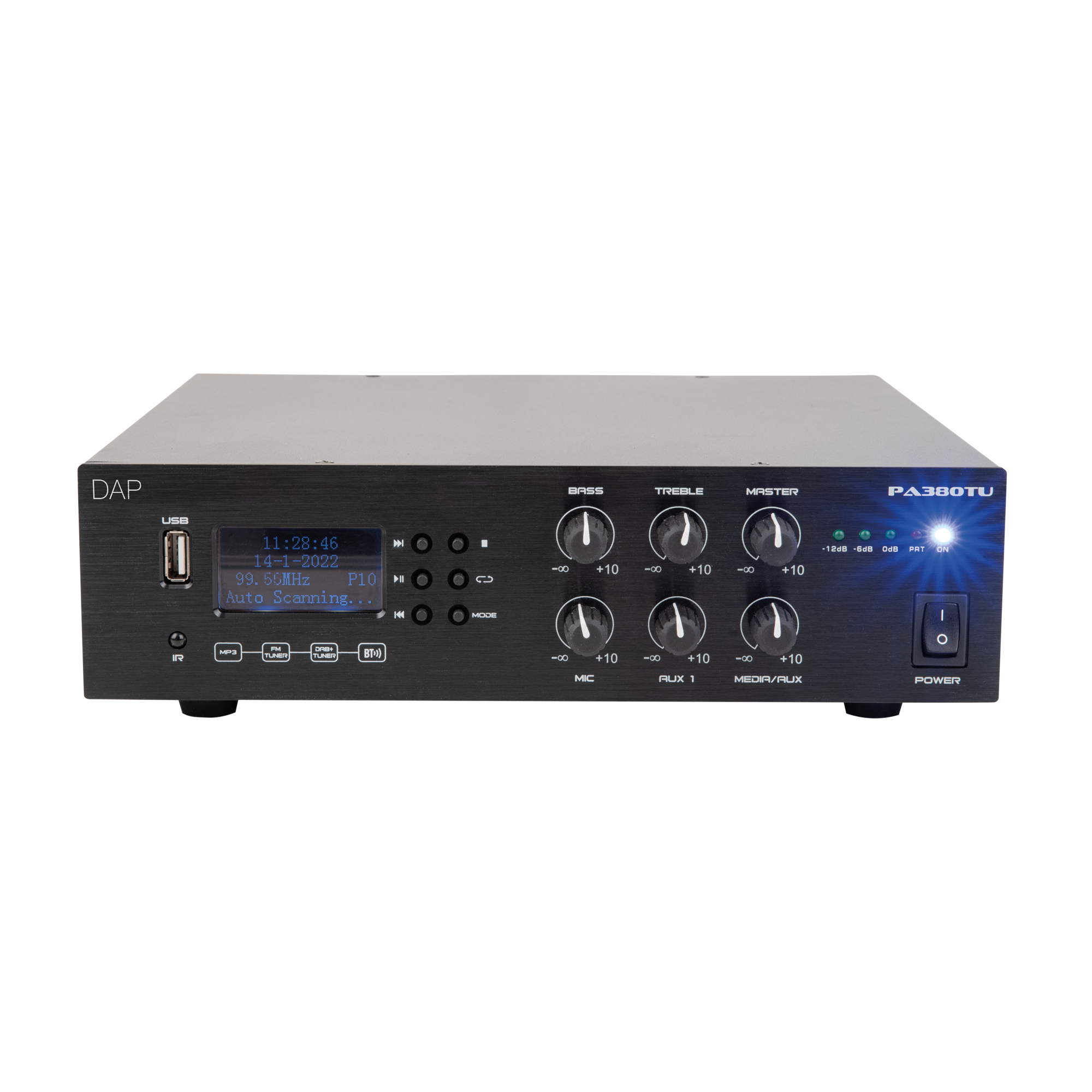 Dap PA-380TU 80 W 100 V amplificatore mixer a 1 zona con sintonizzatore e lettore multimediale