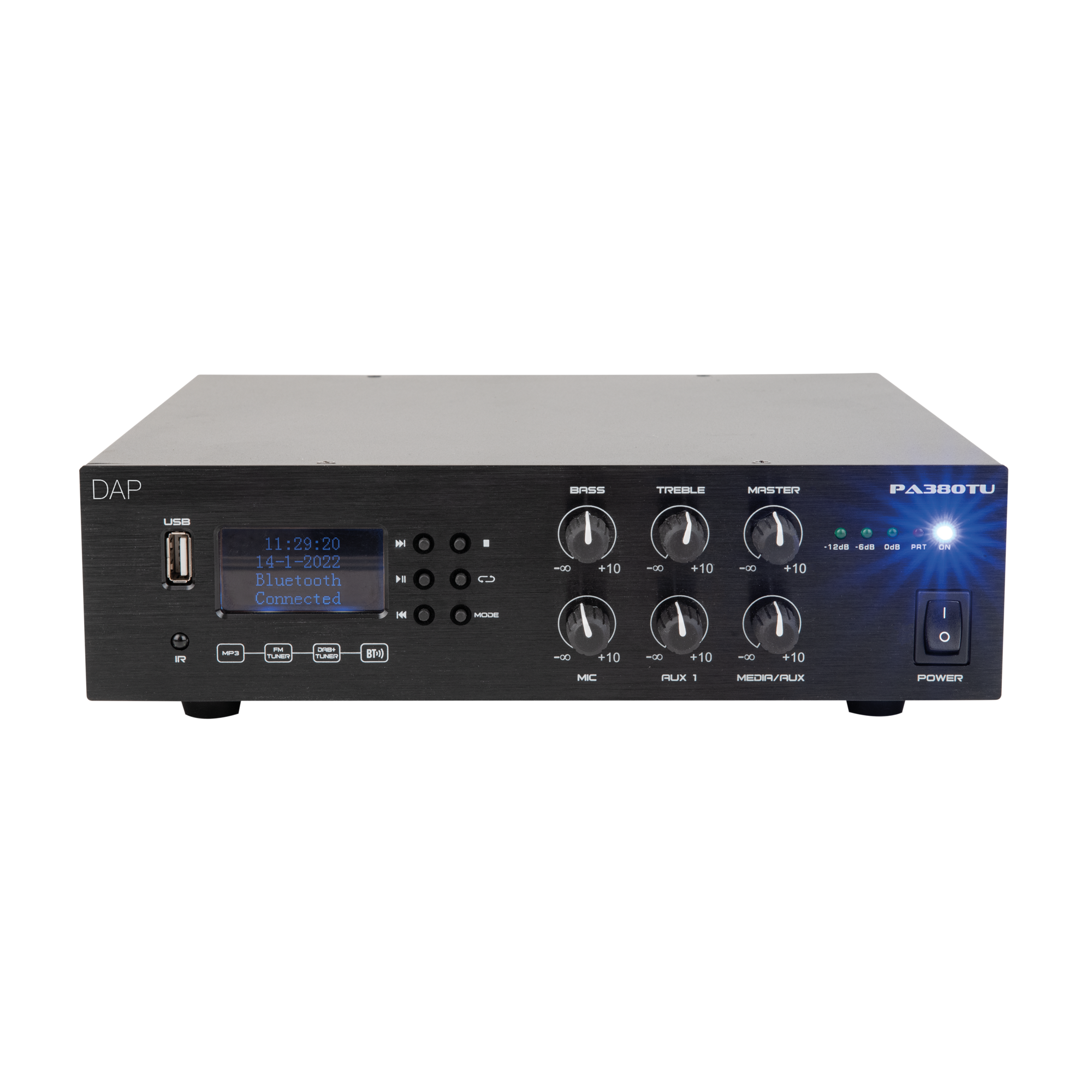 Dap PA-380TU 80 W 100 V amplificatore mixer a 1 zona con sintonizzatore e lettore multimediale