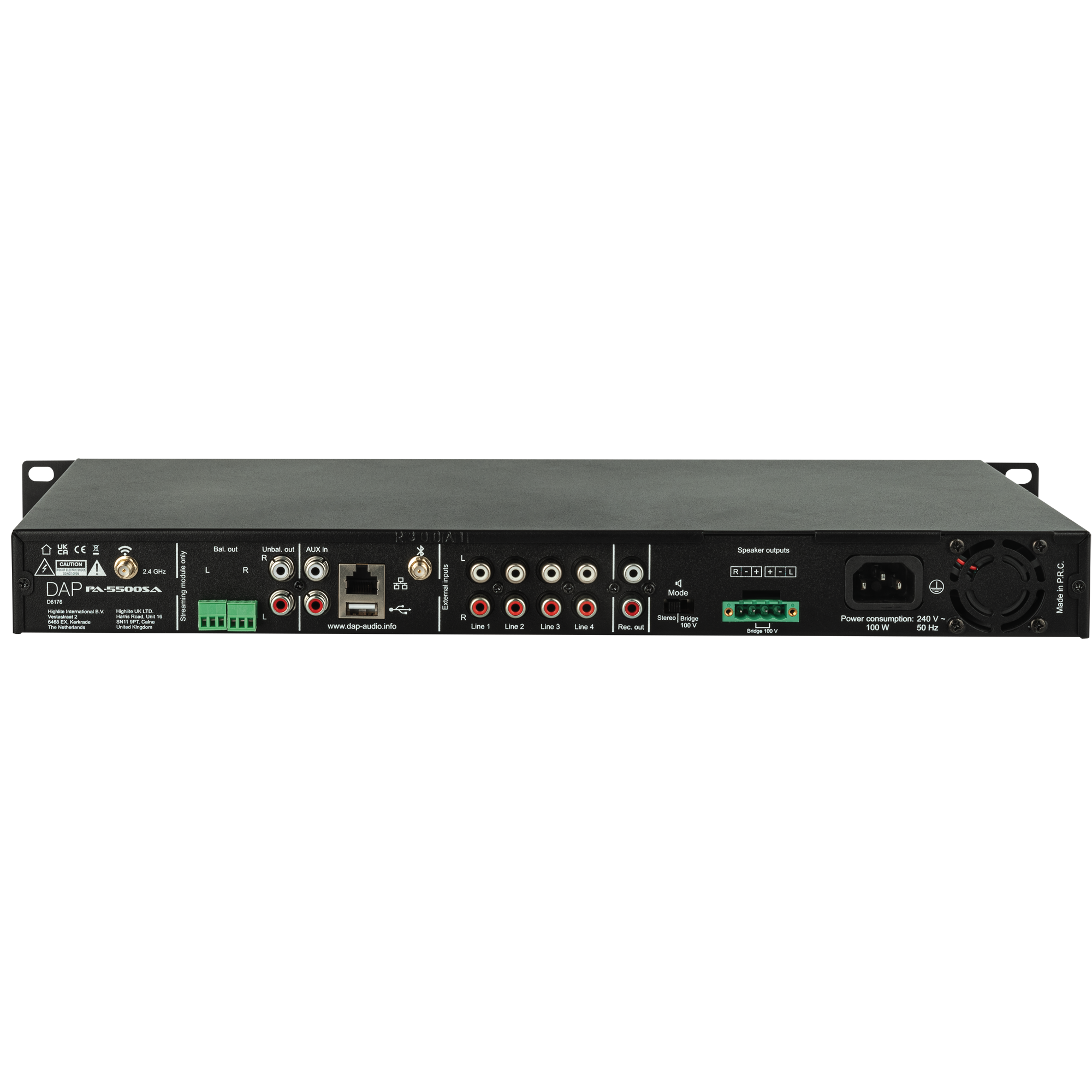 Dap PA-5500SA Amplificatore 2 canali (2x 240 W) con sintonizzatore e lettore di rete