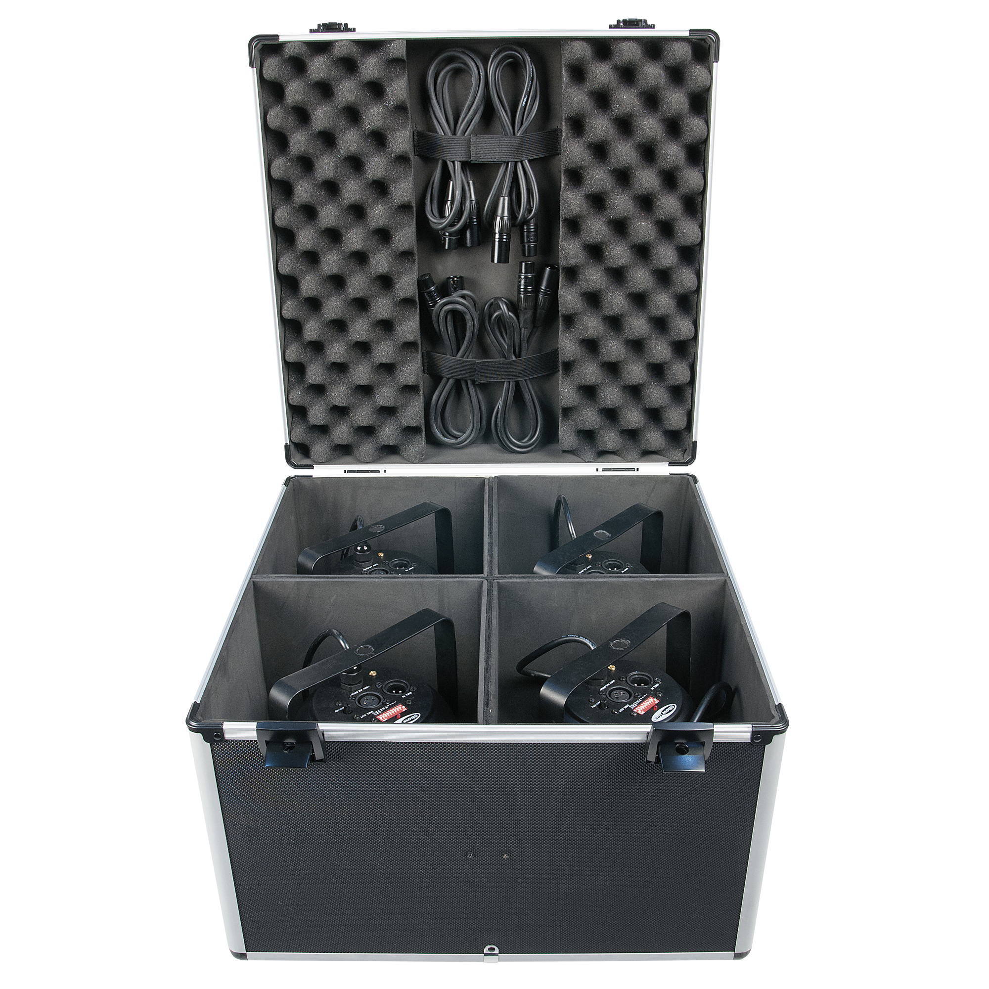 SHOWGEAR Case for 4x LED Par 56 Value Line - with elastic hook and loop straps Linea Value - con cinghie elastiche a gancio e anello