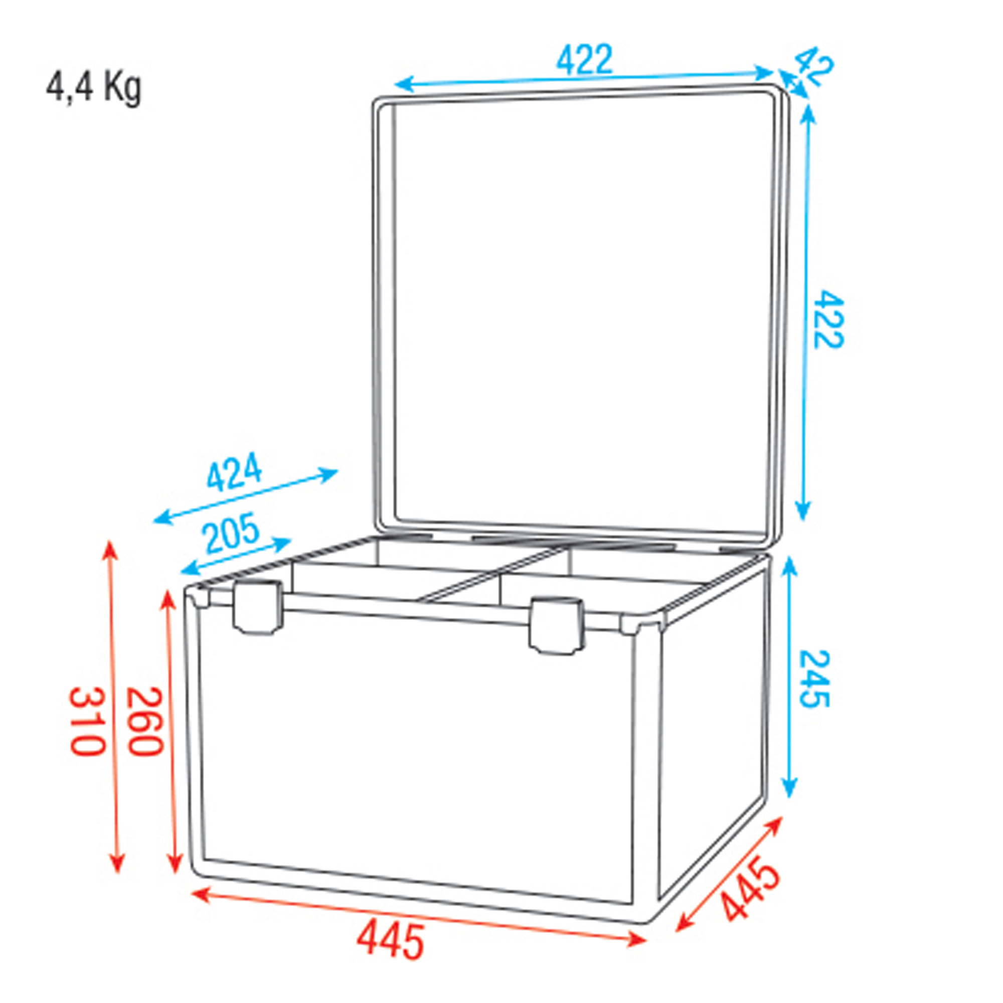 SHOWGEAR Case for 4x LED Par 56 Value Line - with elastic hook and loop straps Linea Value - con cinghie elastiche a gancio e anello