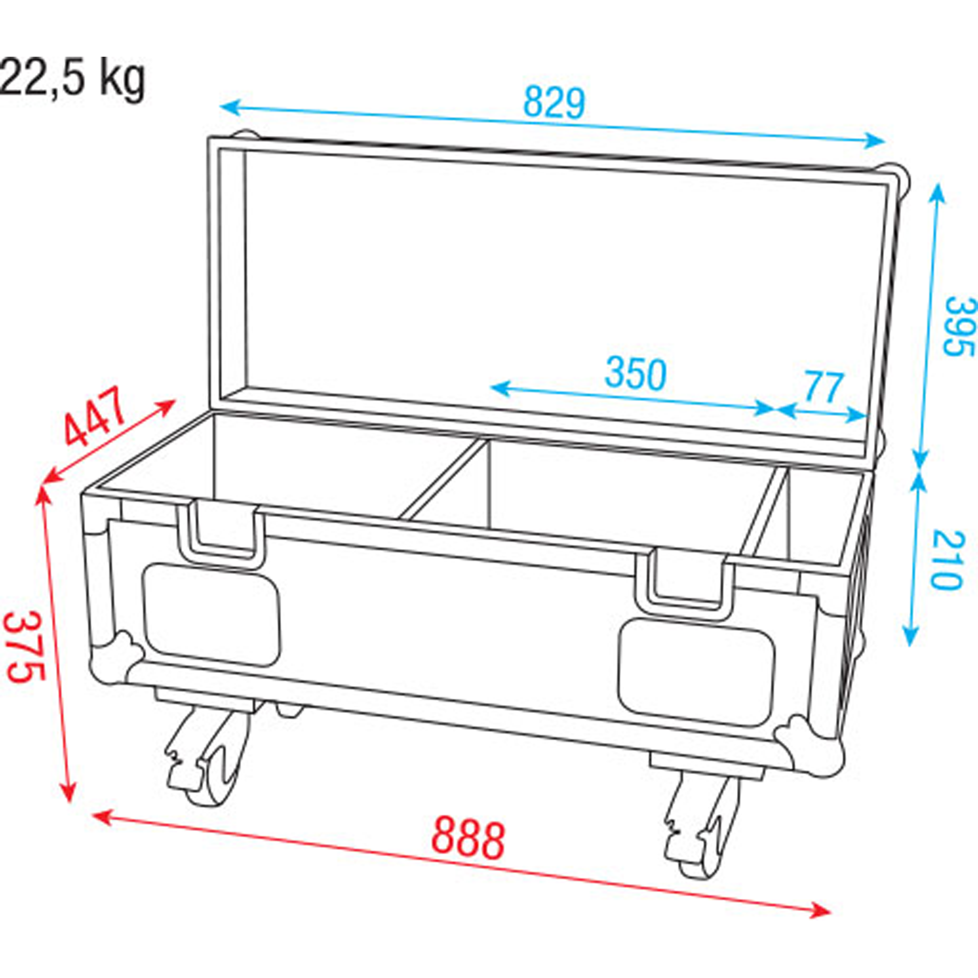 SHOWTEC Case for 8x FX Shot & 4x Base Plate 3 compartments 3 scomparti