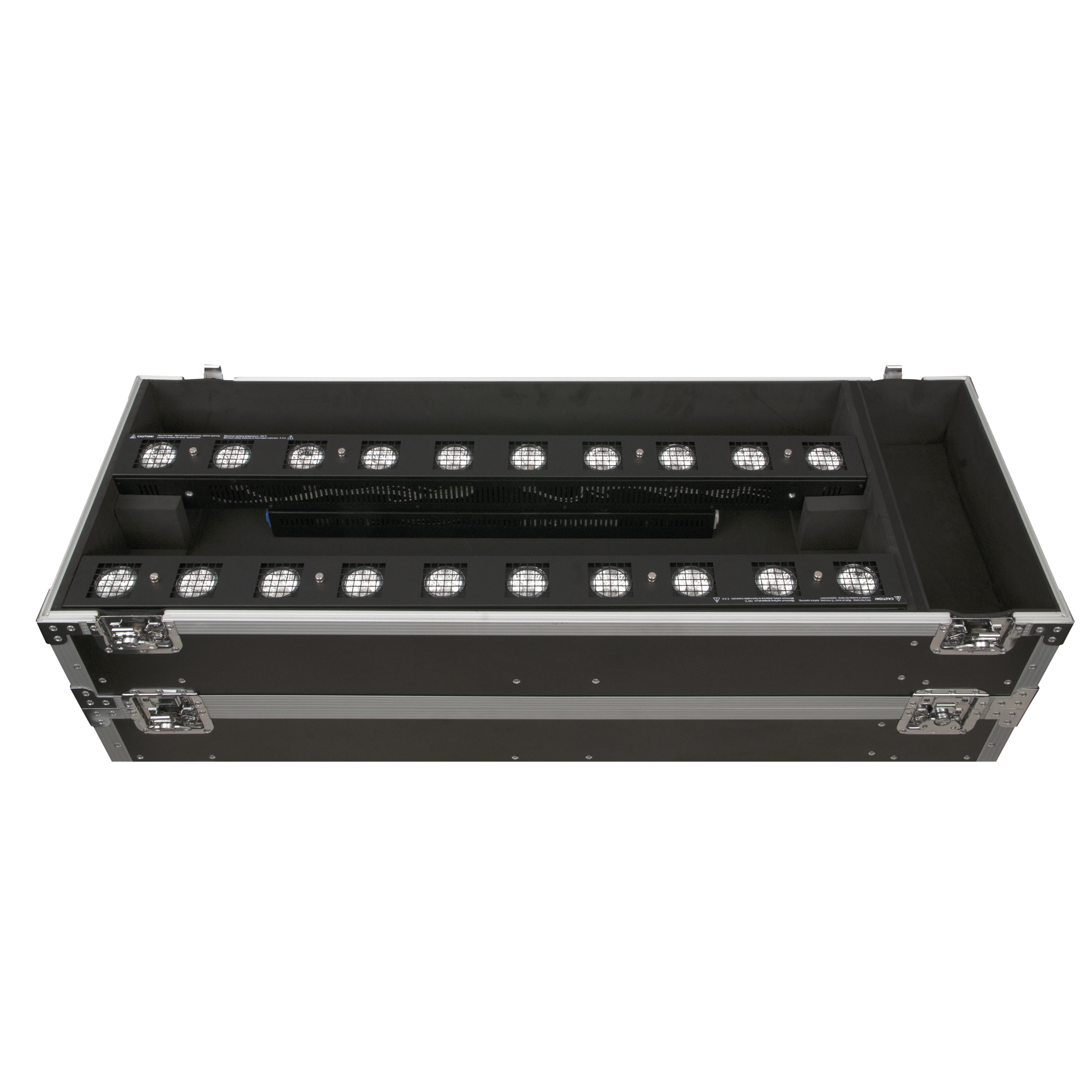 SHOWTEC Case for 12x Sunstrip Active 3 stackable sections with accessory compartment 3 sezioni impilabili con scomparto per gli accessori