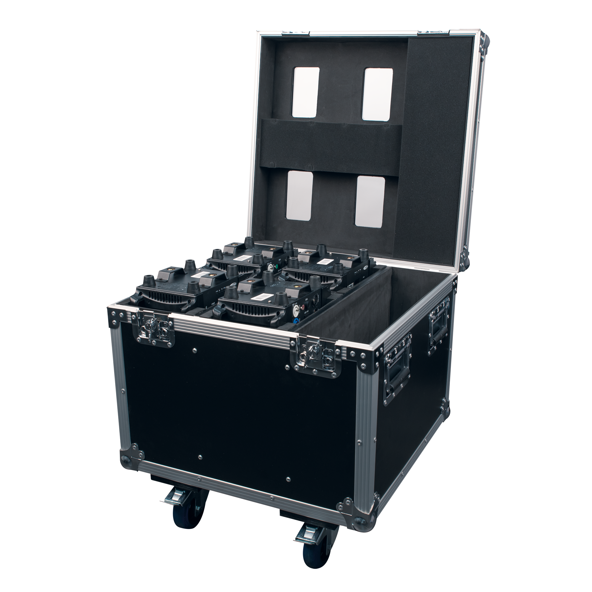 SHOWTEC Case for 4x Shark Wash Zoom Two/Spot Two/Beam With accessory compartment Con vano per gli accessori
