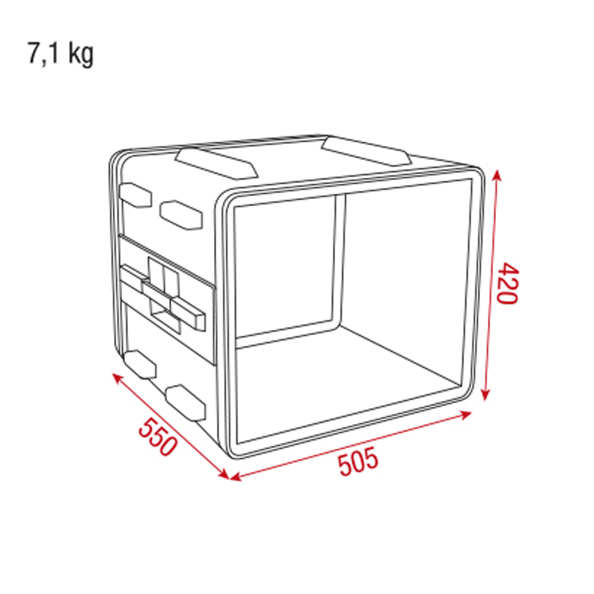 SHOWGEAR Double Door Case 8U, ABS 8U