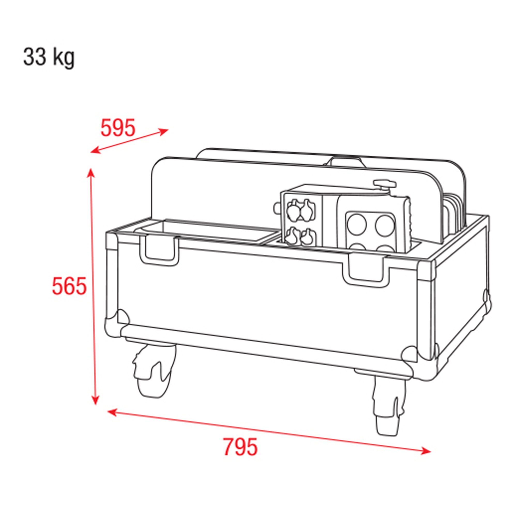 SHOWTEC Case for 4x Helix M1000/M1100 Premium Line - with compartments for all optional accessories Linea Premium