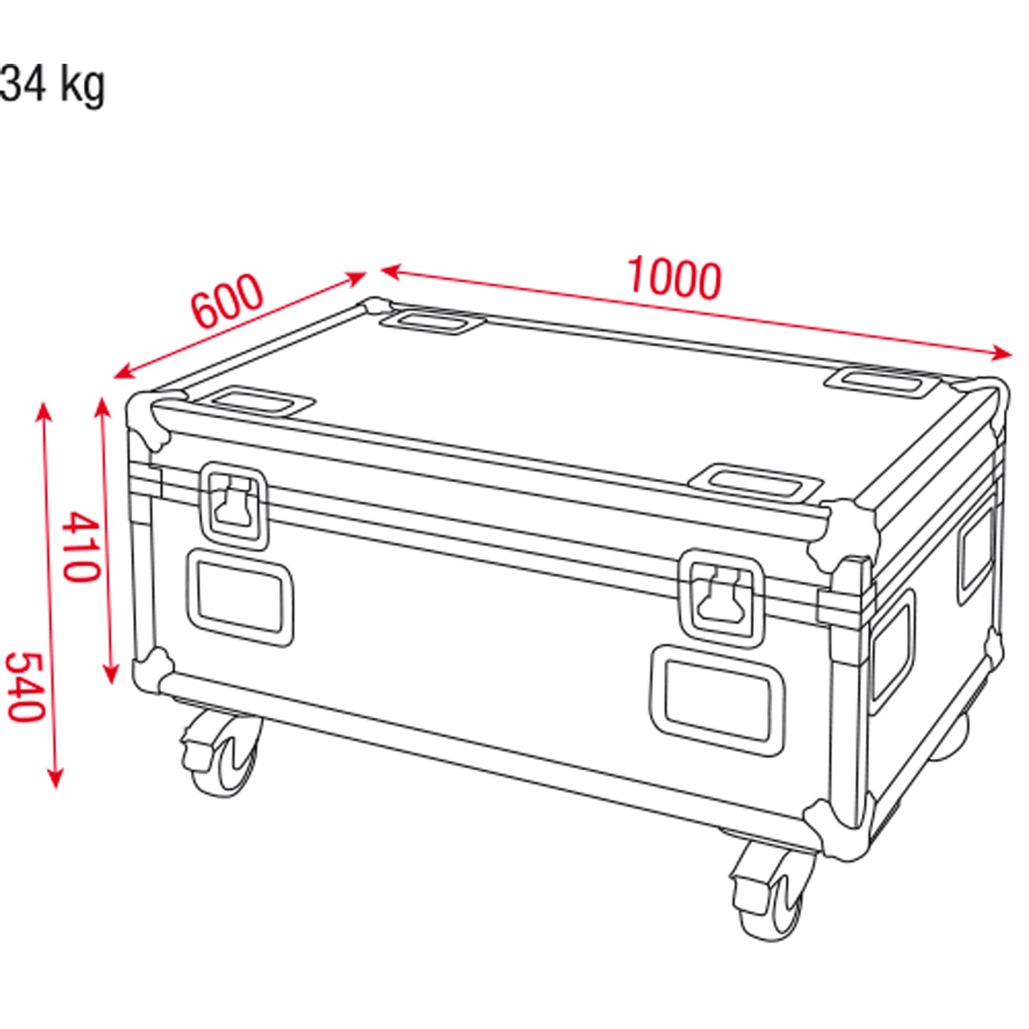 SHOWTEC Case for 4x Helix S5000 Premium Line - with accessory compartment Linea Premium