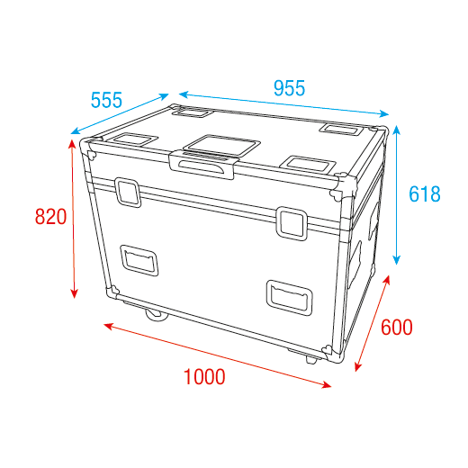 INFINITY Case for 4x Furion B402 Beam Chiusure a farfalla e maniglia del coperchio Penn Elcom - ruote girevoli con freno