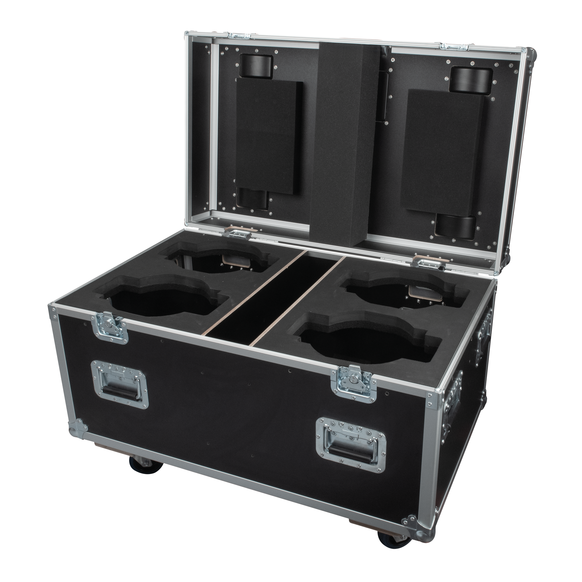 INFINITY Case for 4x Furion W402 WashBeam Chiusure a farfalla e maniglia del coperchio Penn Elcom - ruote girevoli con freno