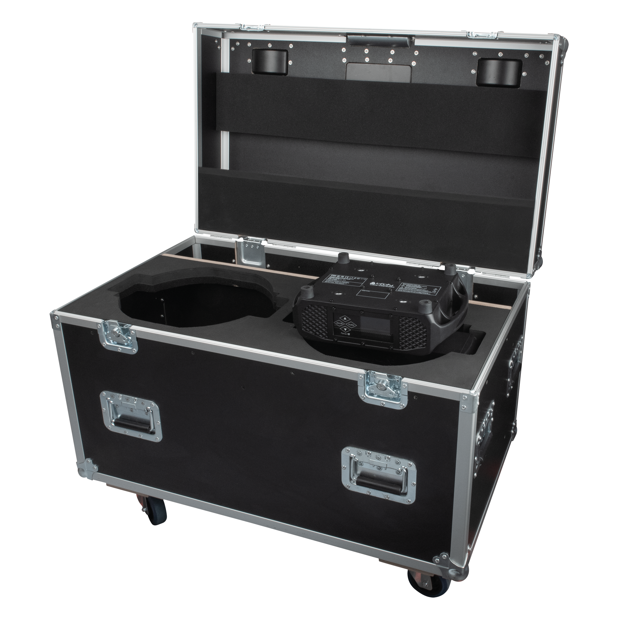INFINITY Case for 2x Furion W602 WashBeam Chiusure a farfalla e maniglia del coperchio Penn Elcom - ruote girevoli con freno