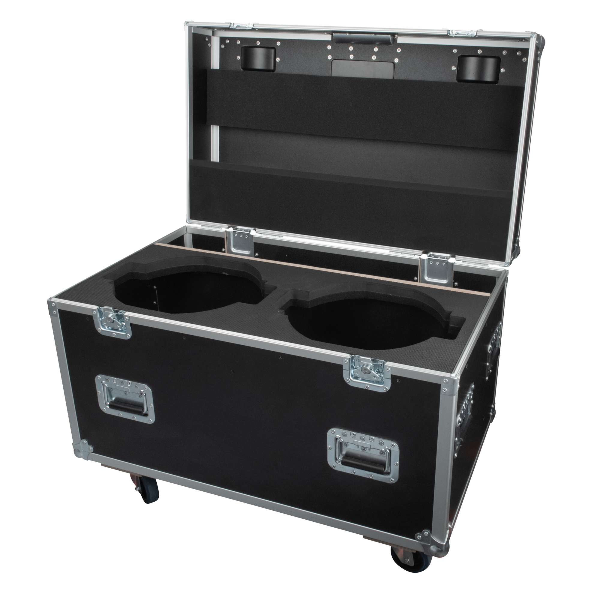 INFINITY Case for 2x Furion W602 WashBeam Chiusure a farfalla e maniglia del coperchio Penn Elcom - ruote girevoli con freno