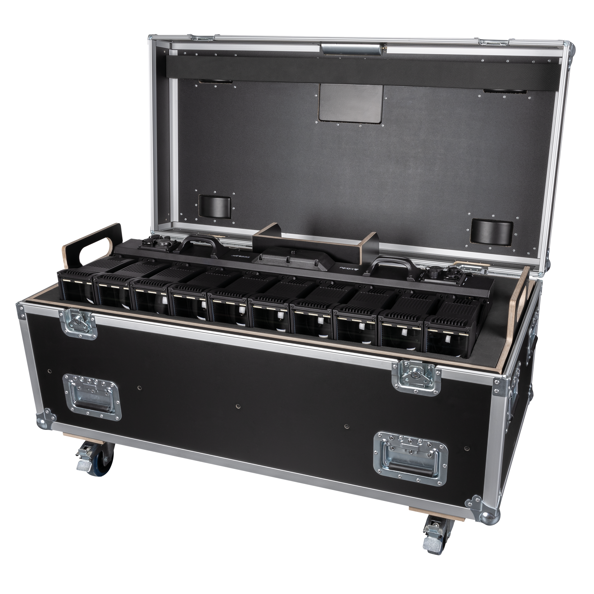 INFINITY Case for 2x Furion FX402 Bar Chiusure a farfalla e maniglia del coperchio Penn Elcom - ruote girevoli con freno