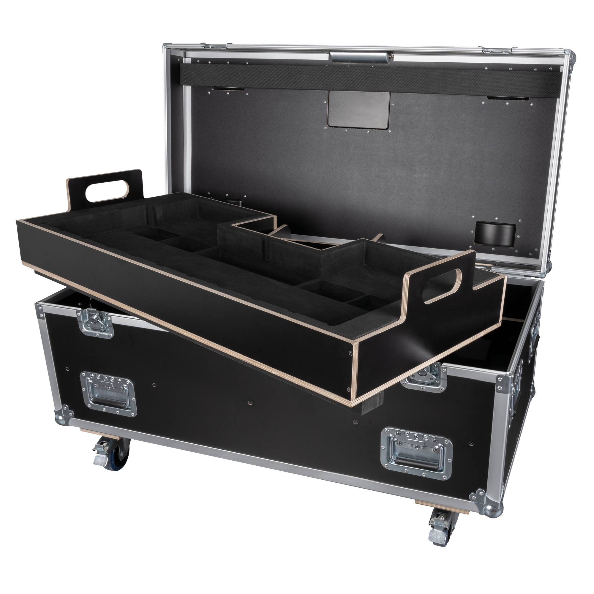 INFINITY Case for 2x Furion FX402 Bar Chiusure a farfalla e maniglia del coperchio Penn Elcom - ruote girevoli con freno