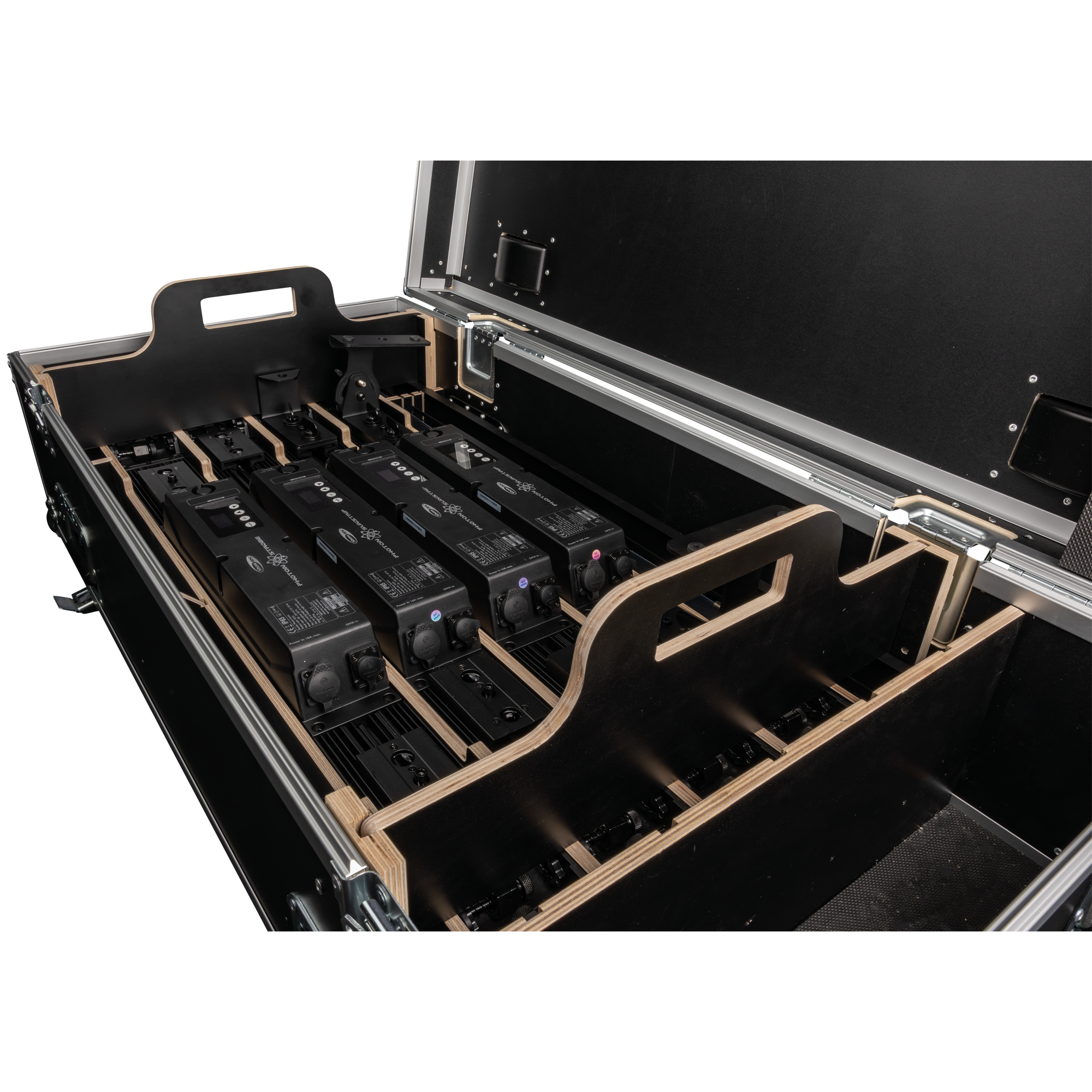 SHOWTEC Case for 4x Photon Strobe/Wash/Sunstrip Componenti Penn Elcom e ruote girevoli con freno