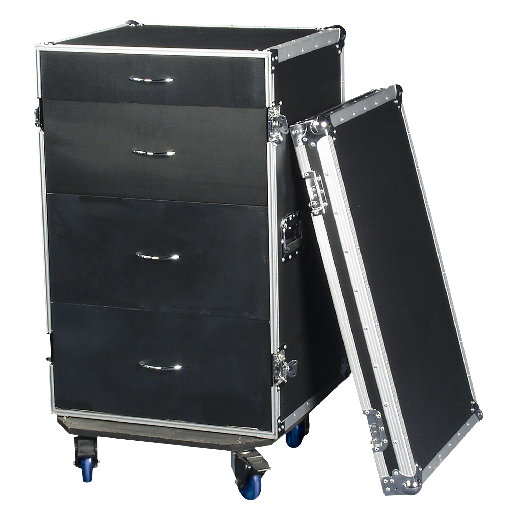 SHOWGEAR Drawer Case 16U Multi-purpose - swivel castors with break Baule con cassetti 16HE