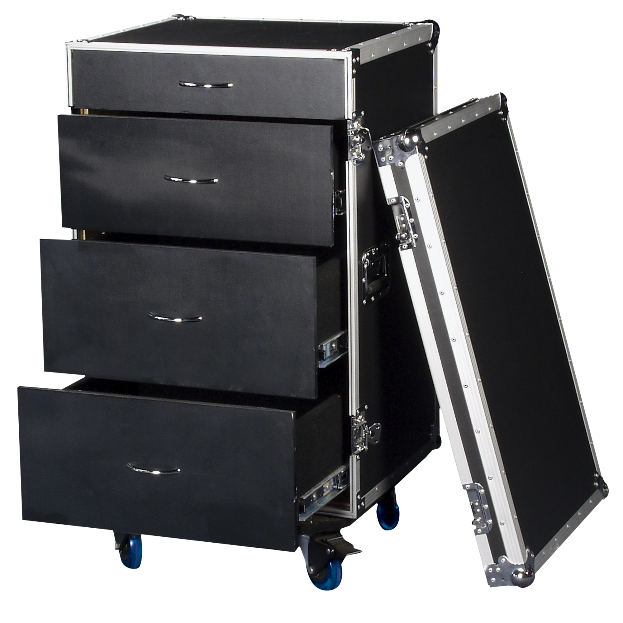 SHOWGEAR Drawer Case 16U Multi-purpose - swivel castors with break Baule con cassetti 16HE
