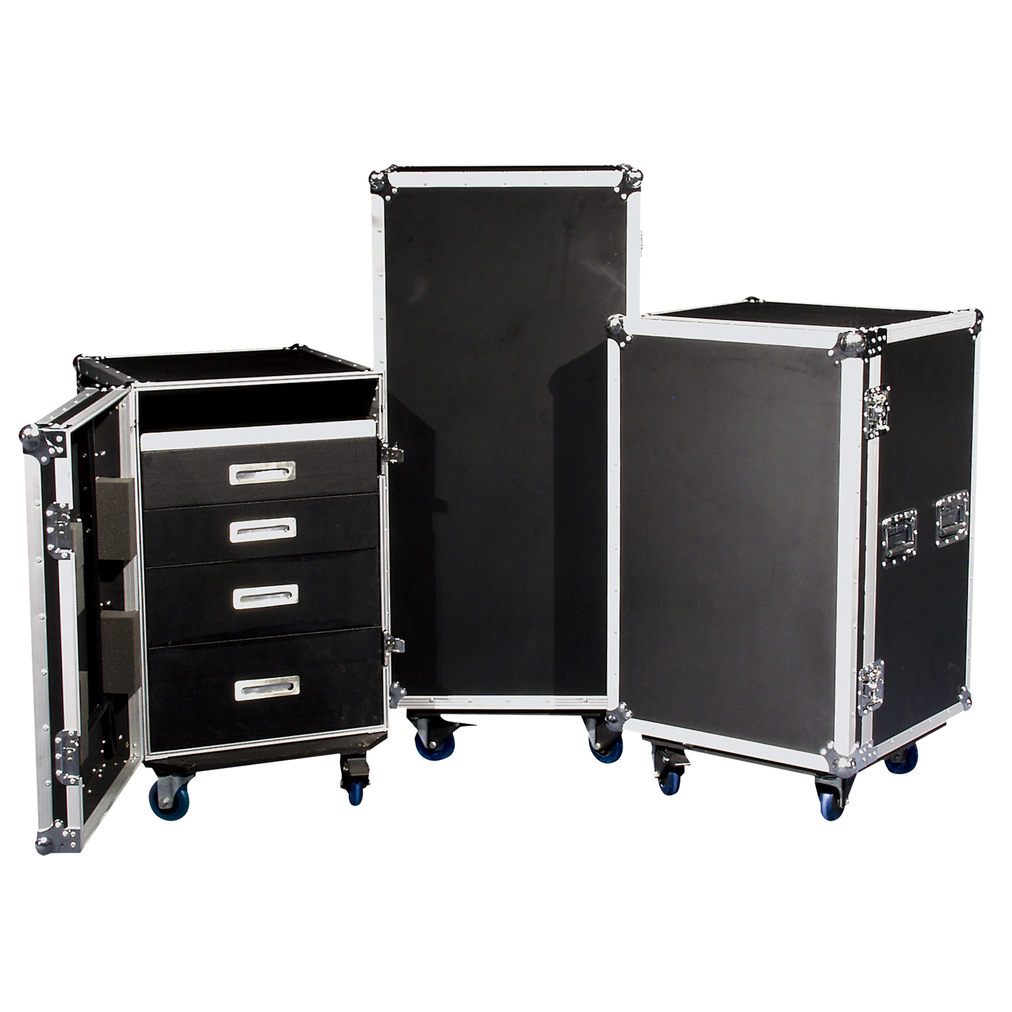 SHOWGEAR Drawer Case 16U Multi-purpose - swivel castors with break Baule con cassetti 16HE