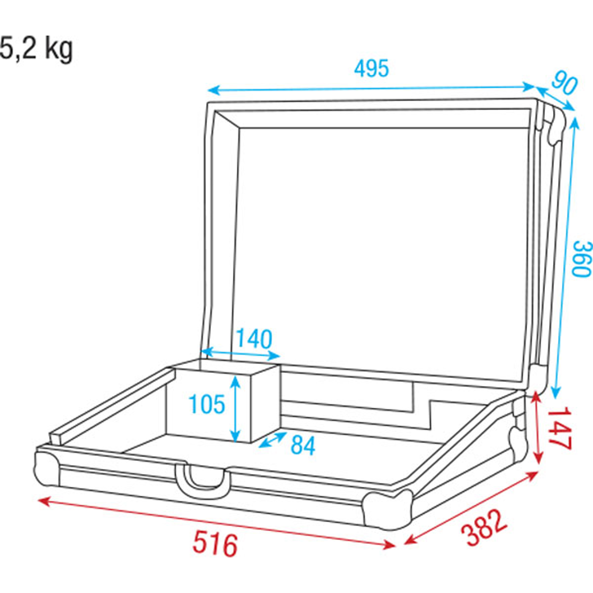 SHOWTEC Case for Light Controller 6U With accessory compartment Scatola di trasporto