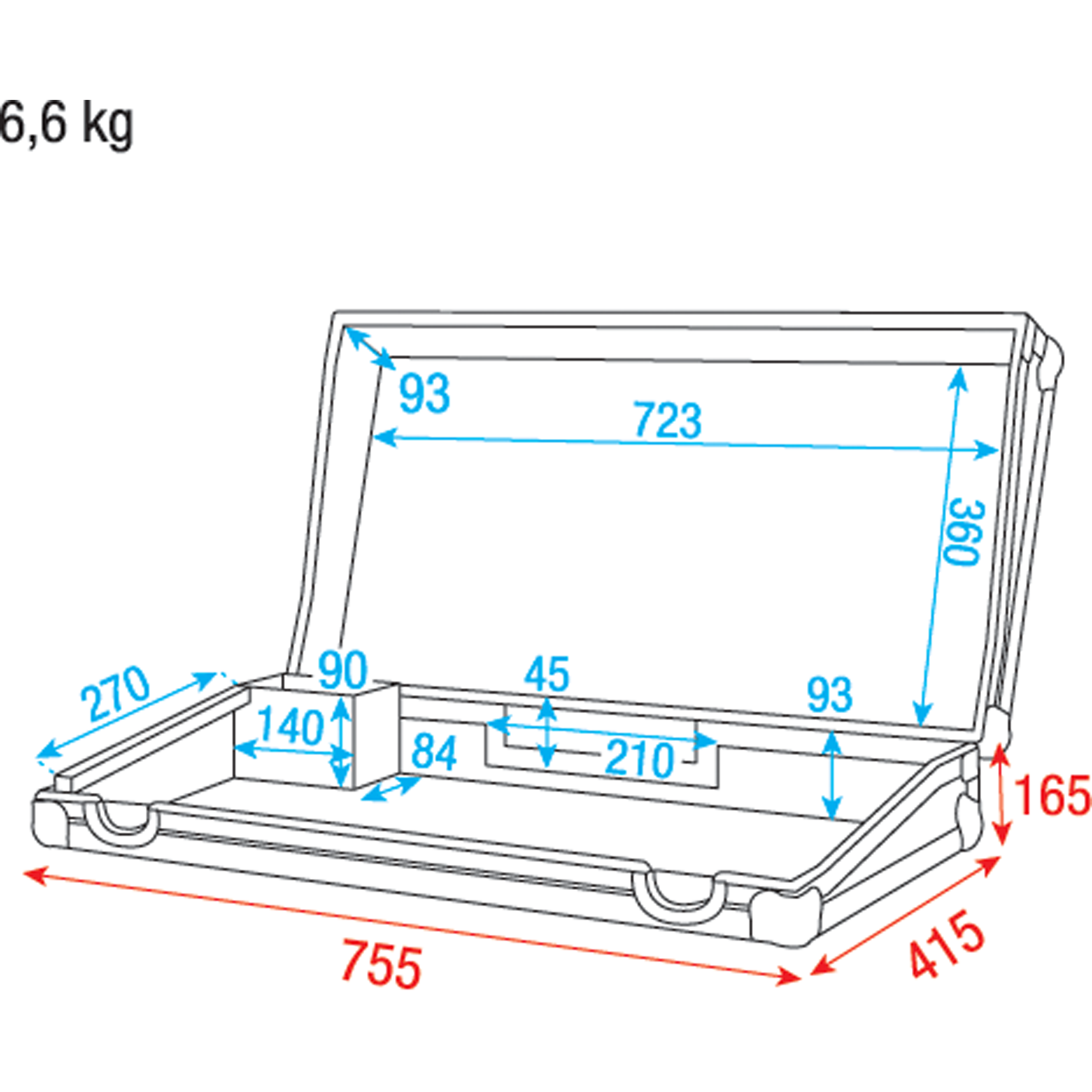 SHOWTEC Case for Showmaster 48 With accessory compartment Scatola di trasporto