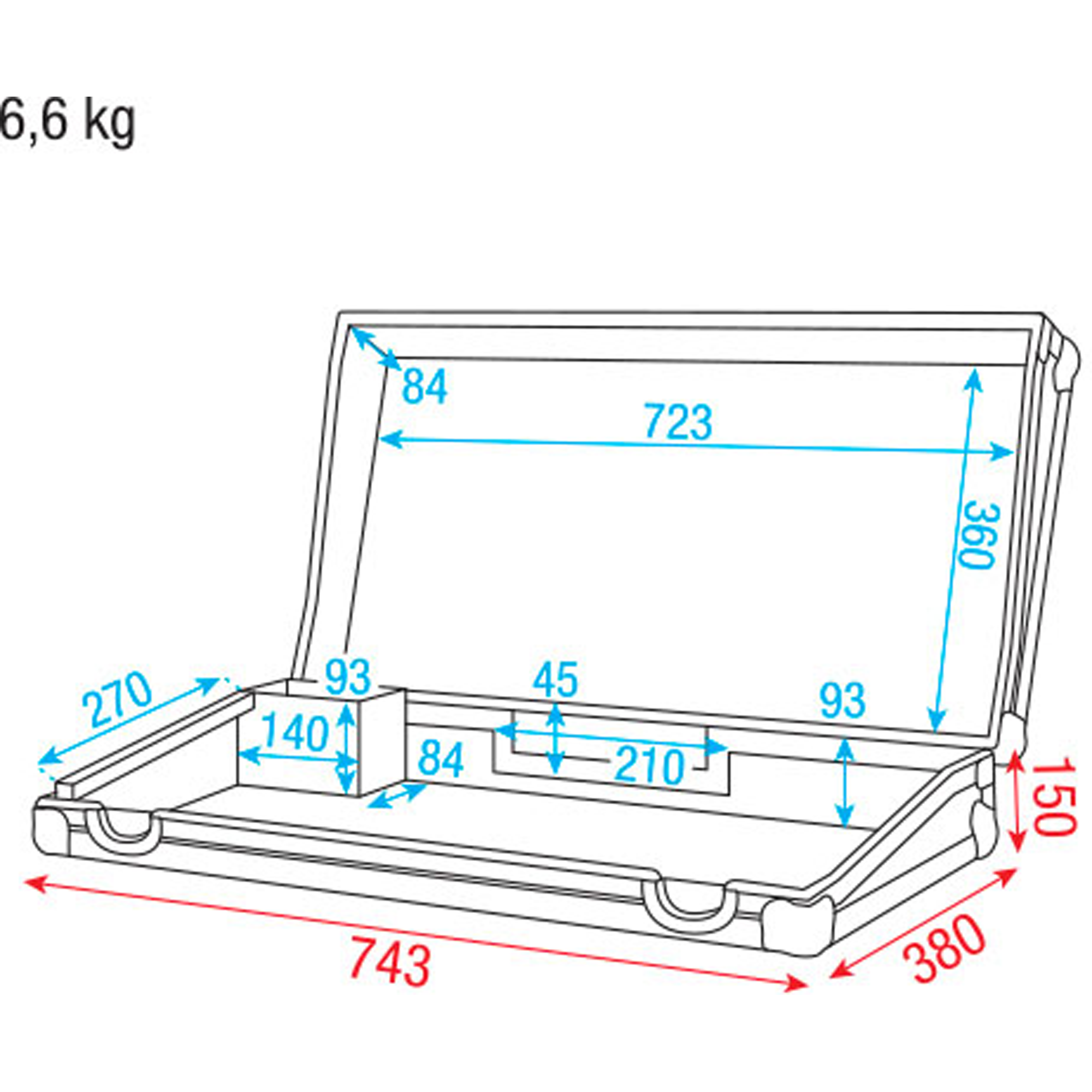 SHOWTEC Case for Showmaster 48 With accessory compartment Scatola di trasporto