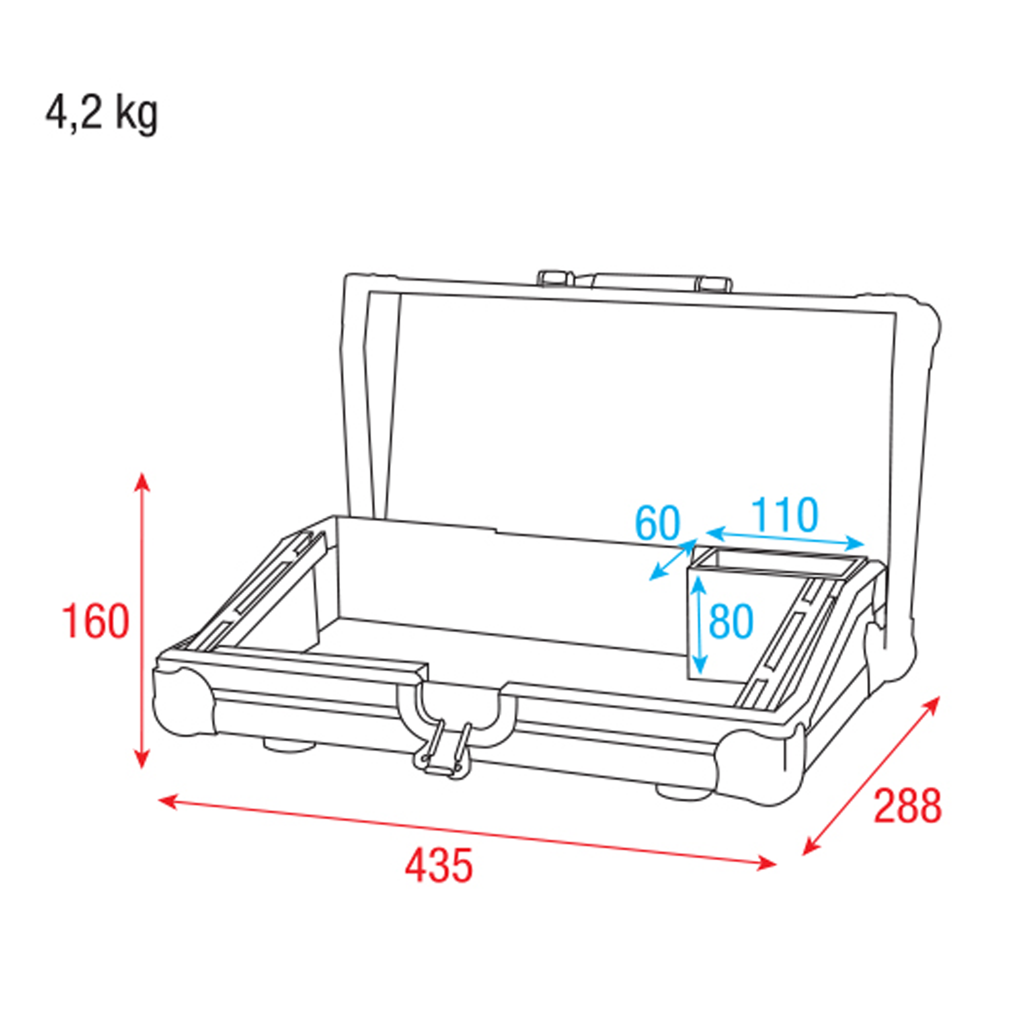 SHOWTEC Case for ColorCue 2 (Air) With accessory compartment Flight Case