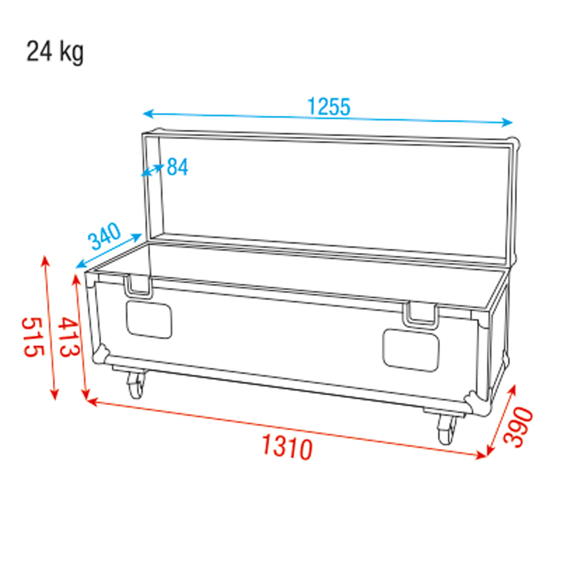 SHOWGEAR Stack Case 6 With protective carpet and swivel castors with break Baule impilabile 6