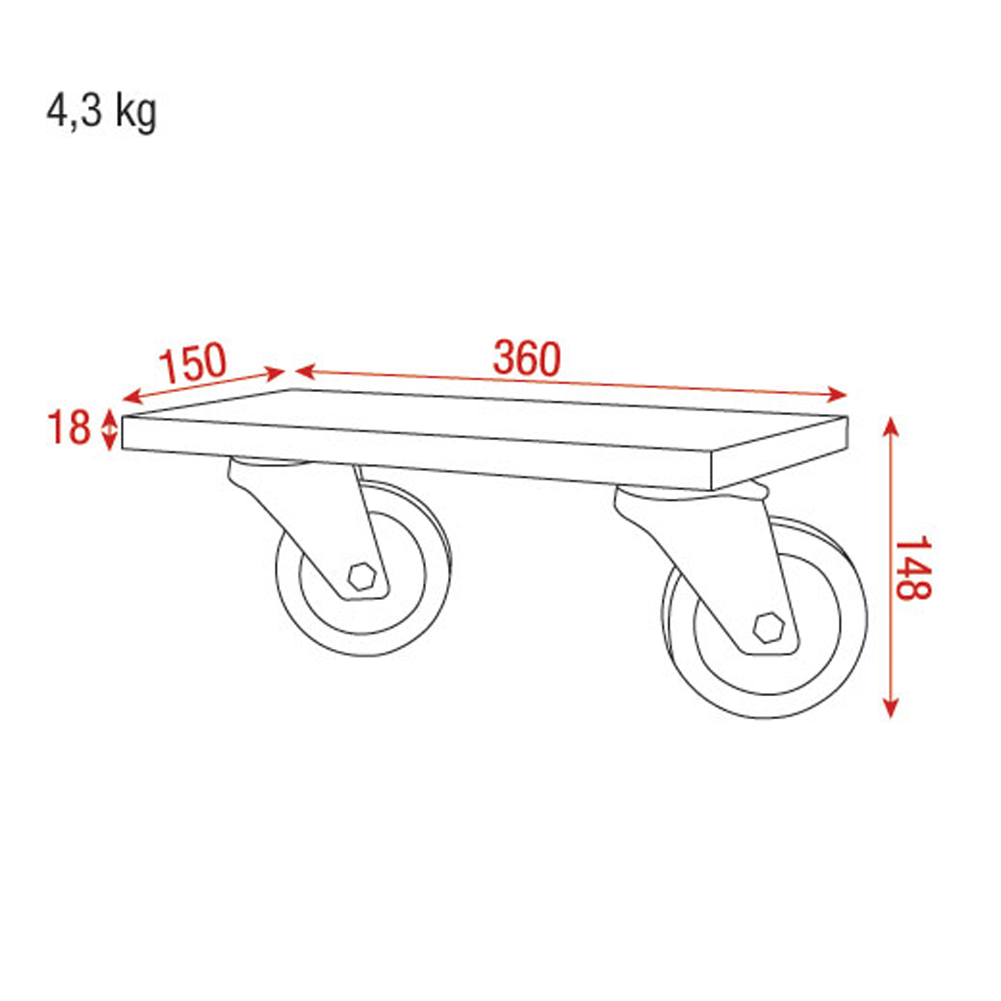 SHOWGEAR Wheel Set for Stack Cases Per i casi di impilamento