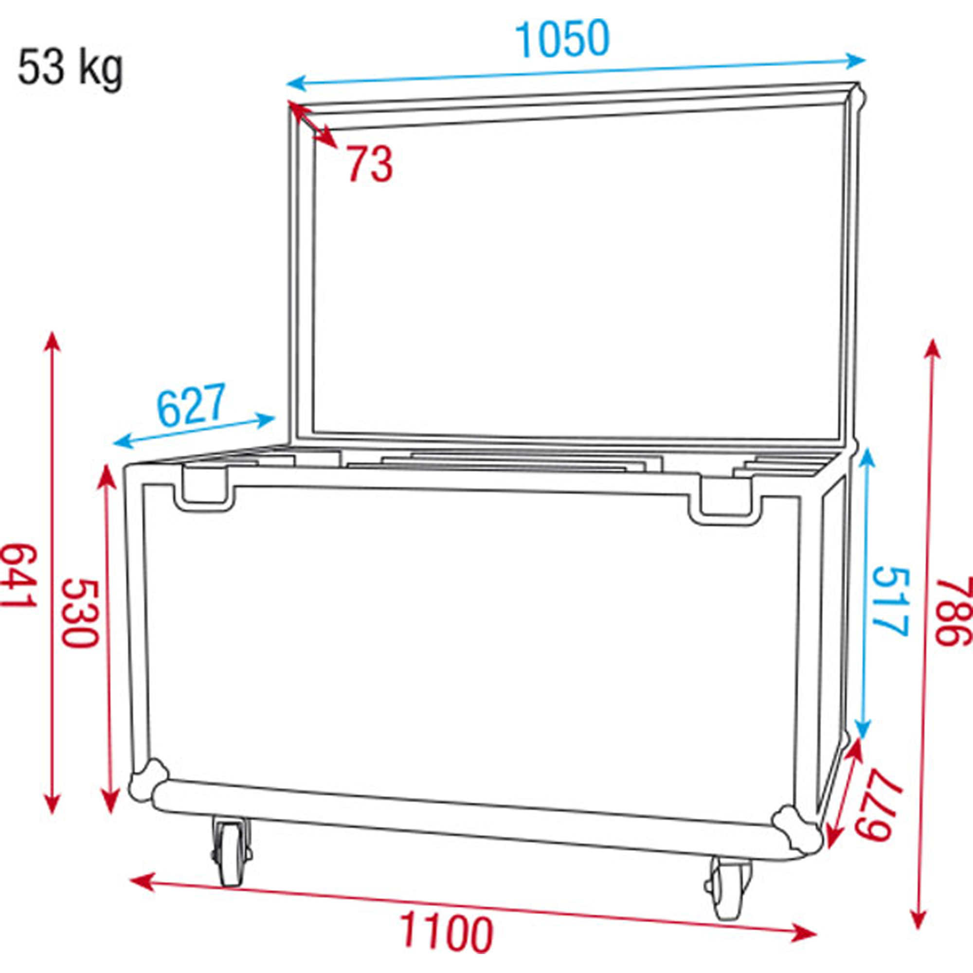 SHOWTEC Case for 8x Sunstrip Active Separate sections with protective foam Scatola di trasporto