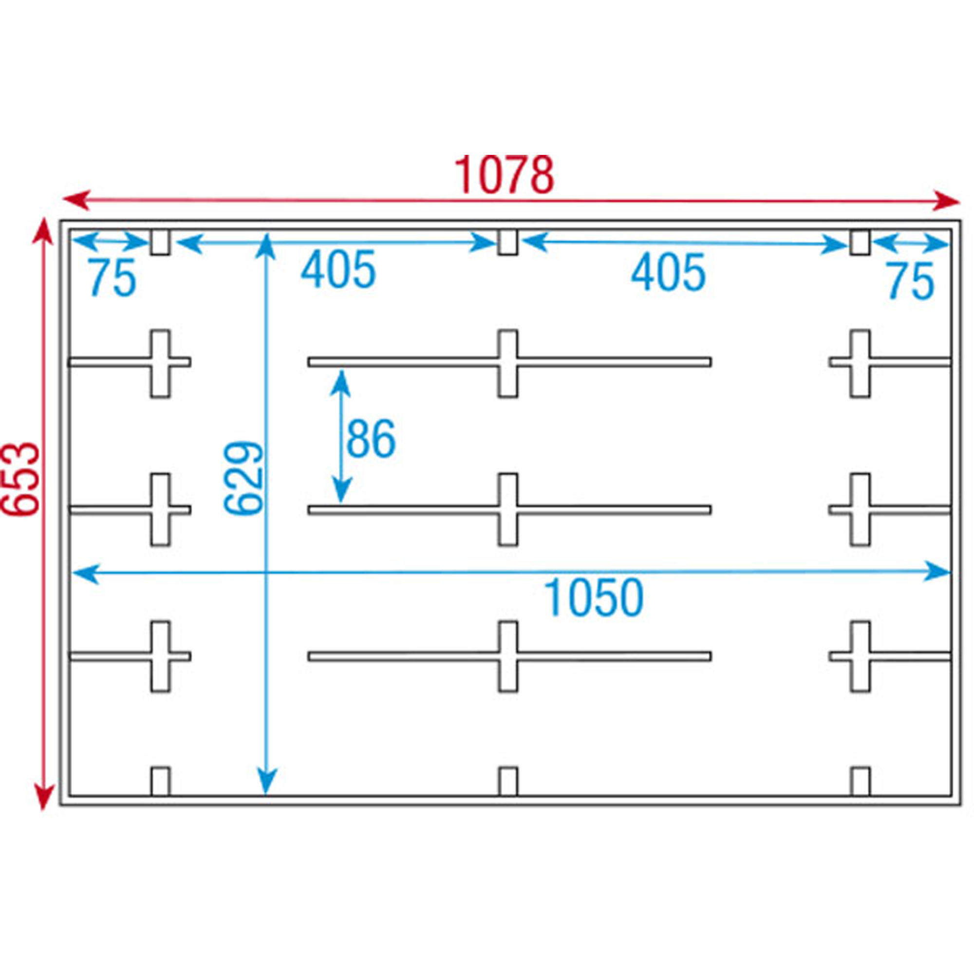 SHOWTEC Case for 8x Sunstrip Active Separate sections with protective foam Scatola di trasporto