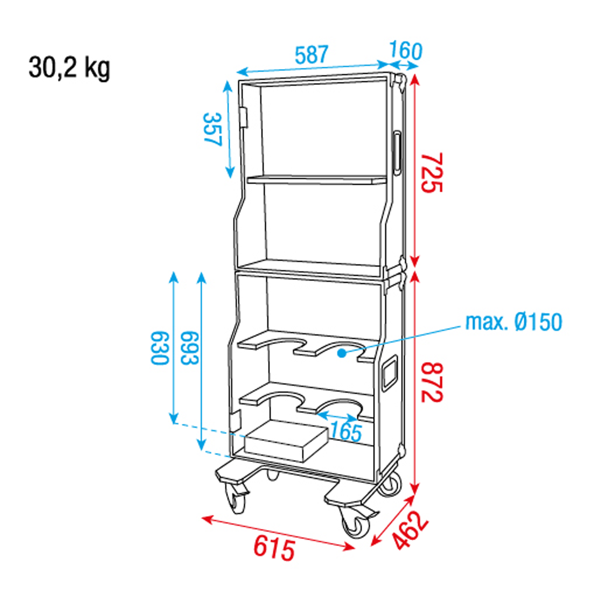 SHOWGEAR Emergency Case With cut-outs for fire extinguishers Baule di emergenza