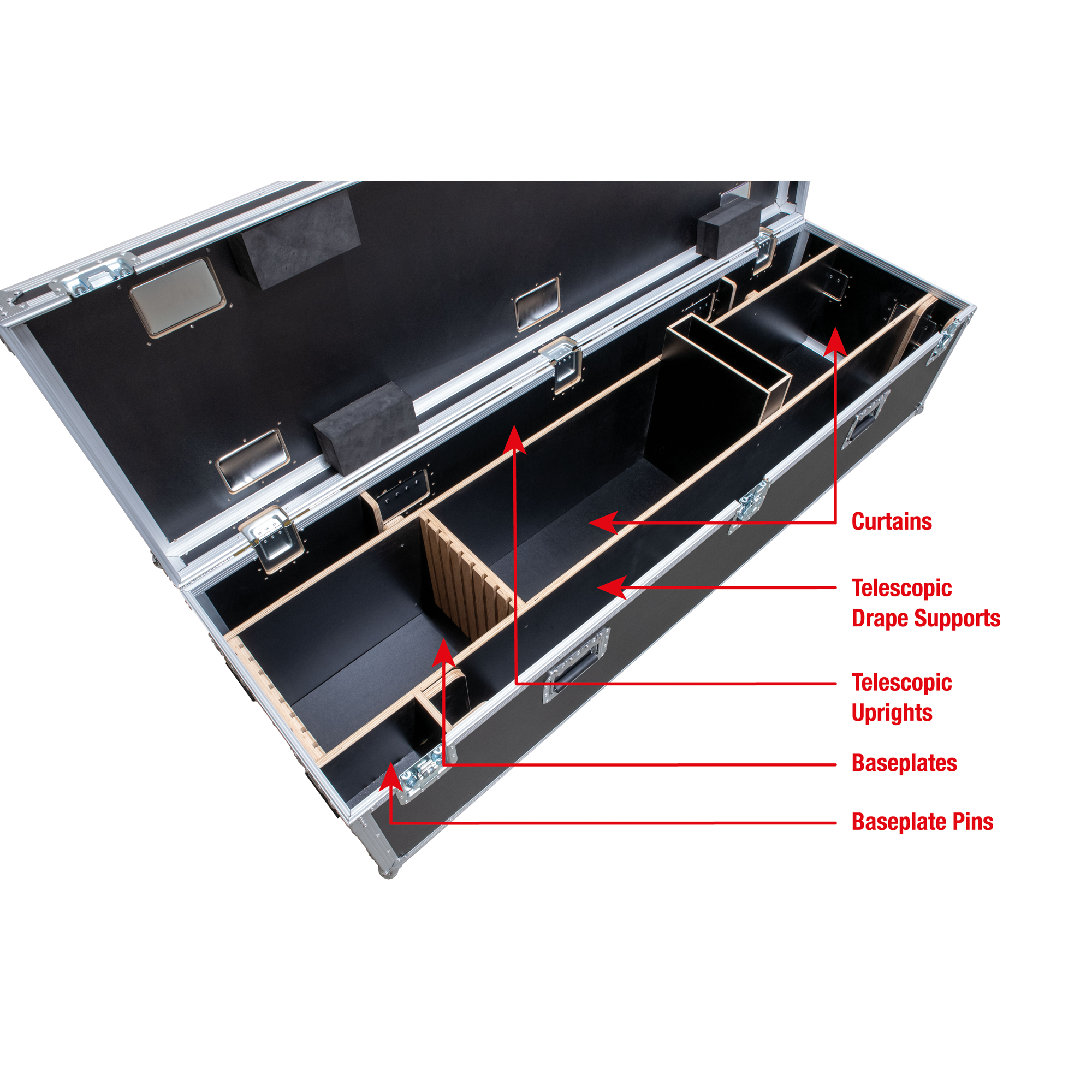 WENTEX Pipe & Drape Case 45 cm base For up to 21 m wide Per una larghezza fino a 21 m