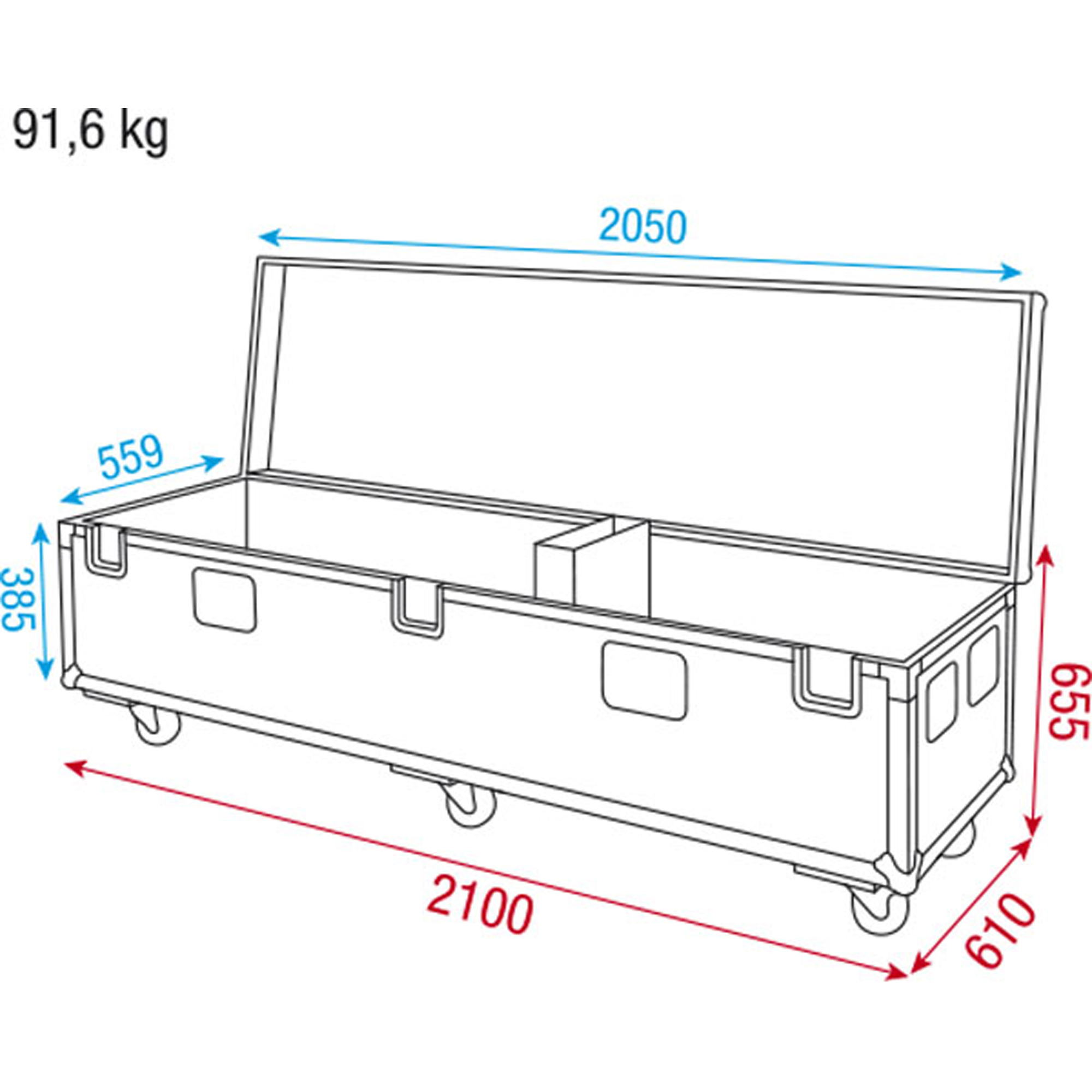WENTEX Pipe & Drape Case 45 cm base For up to 21 m wide Per una larghezza fino a 21 m