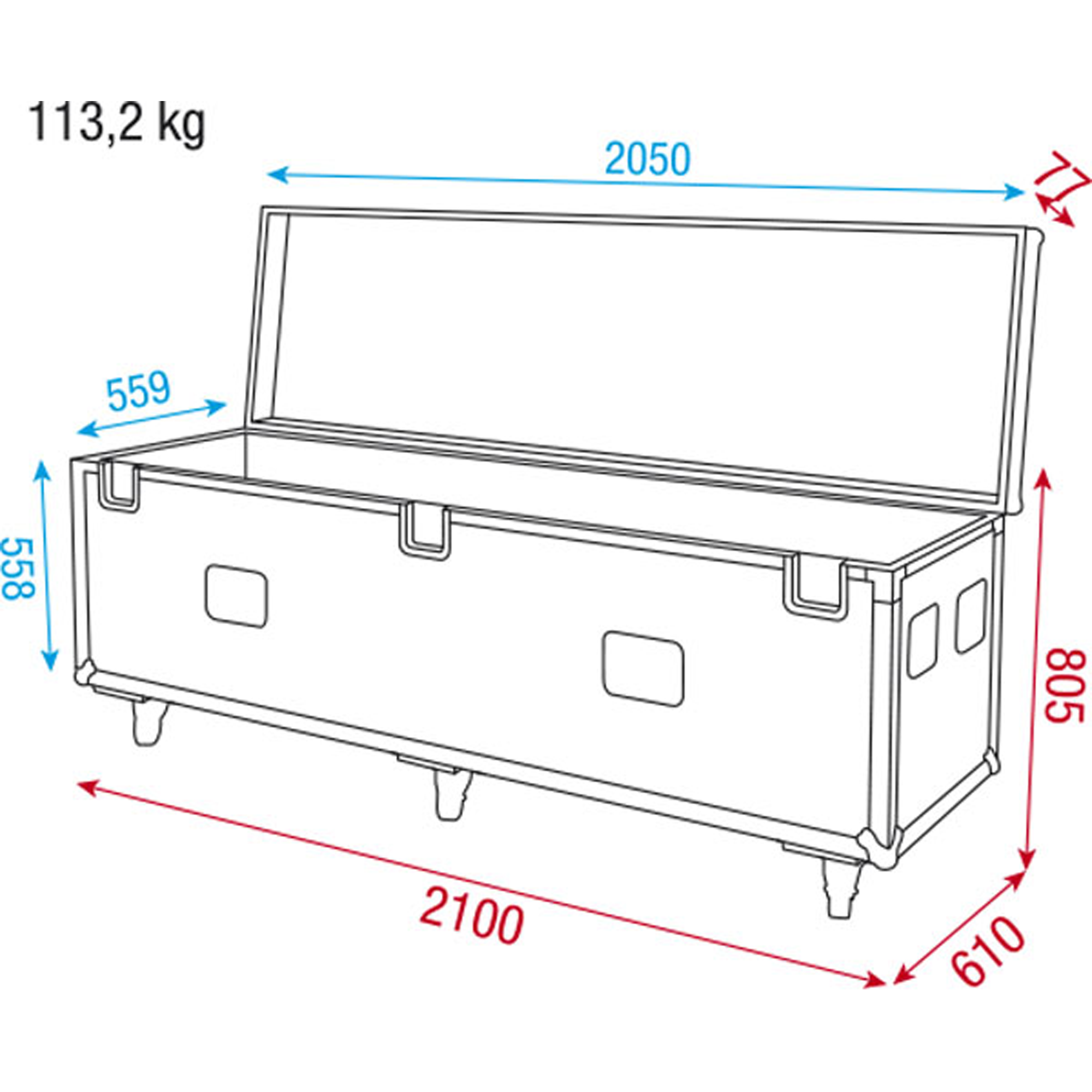WENTEX Pipe & Drape Case 60 cm base For up to 21 m wide Per una larghezza fino a 21 m