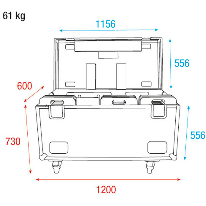 WENTEX Pipe & Drape Case for FOH Kit Per una larghezza fino a 19 m