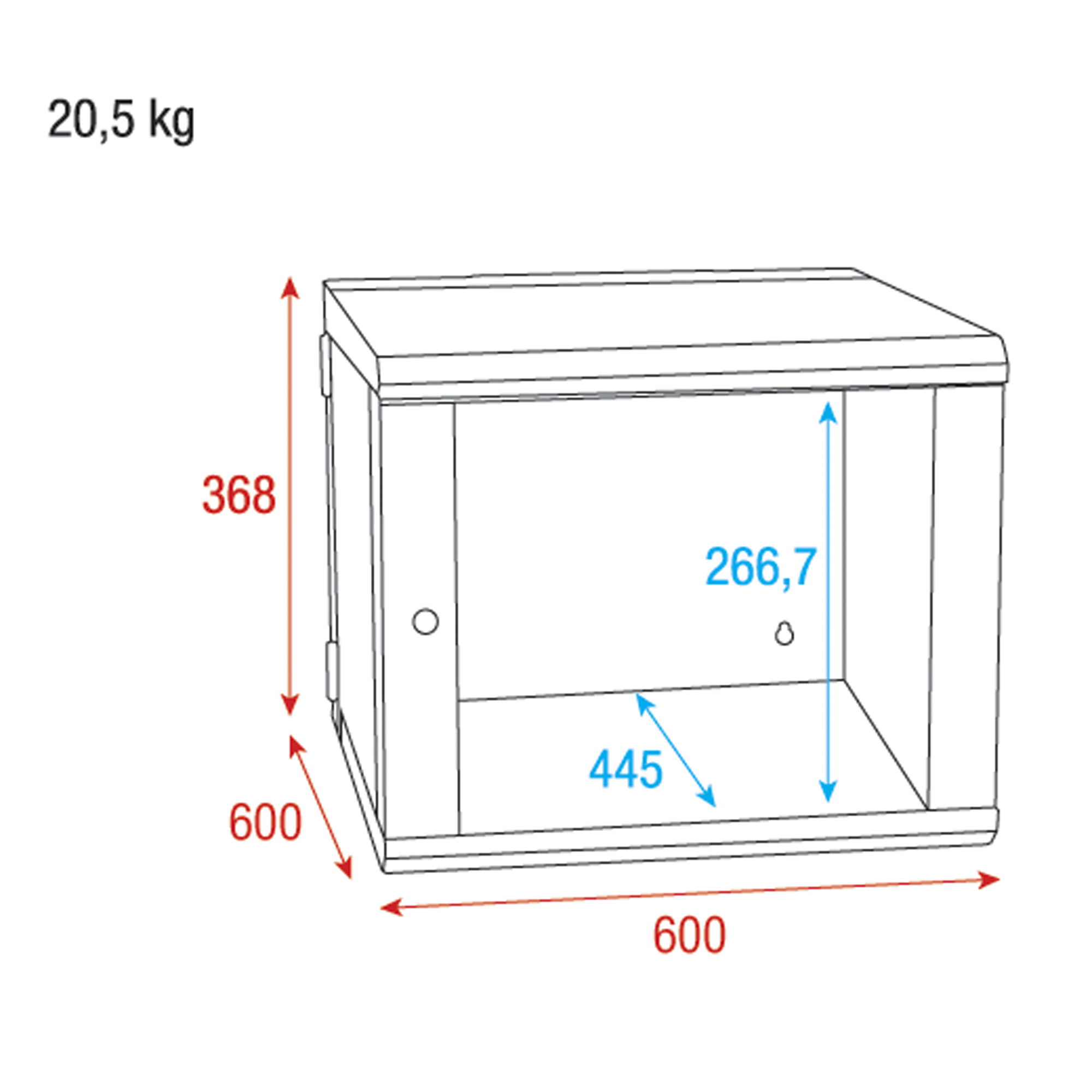 SHOWGEAR RCA-WMF-6 6U Network Cabinet with glass door 6 U Armadio di rete con porta in vetro