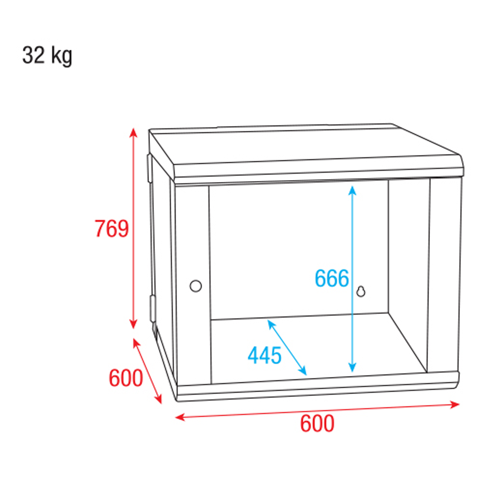 SHOWGEAR RCA-WMF-15 15U Network Cabinet with glass door 15 U Armadio di rete con porta in vetro