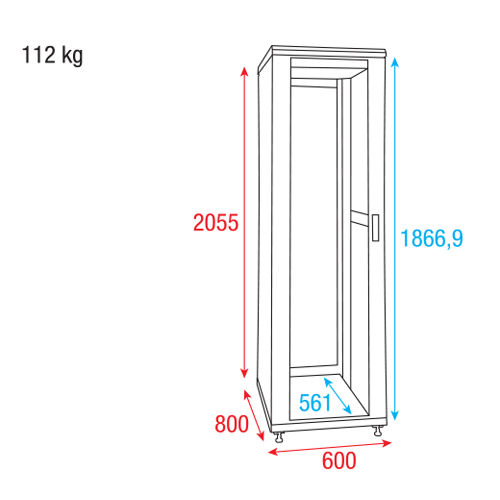 SHOWGEAR RCA-FSM-42 42U Network Cabinet with mesh door 42 U Armadio di rete con porta forata