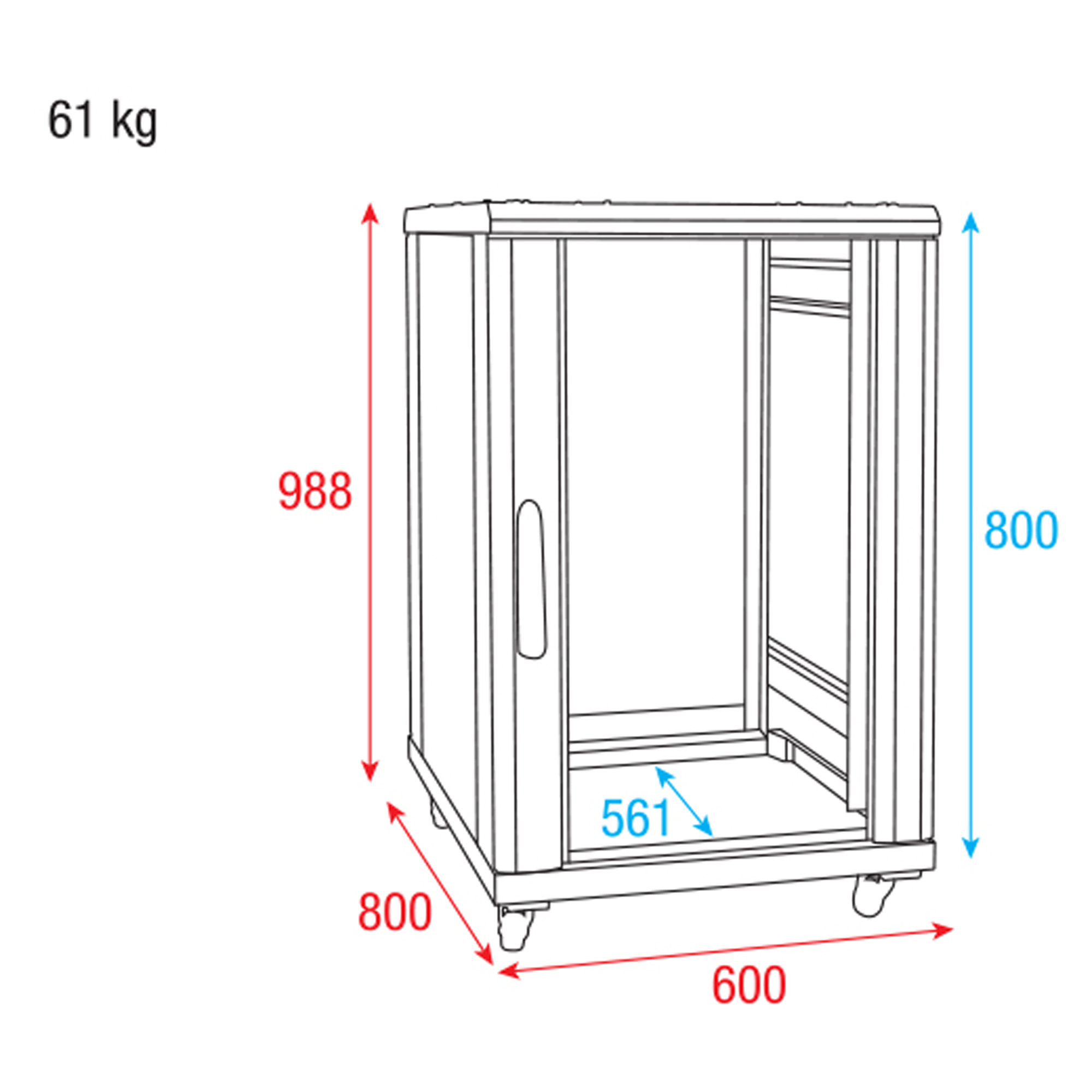 SHOWGEAR RCA-FSG-18 18U Network Cabinet with glass door 18U Armadio di rete con porta forata
